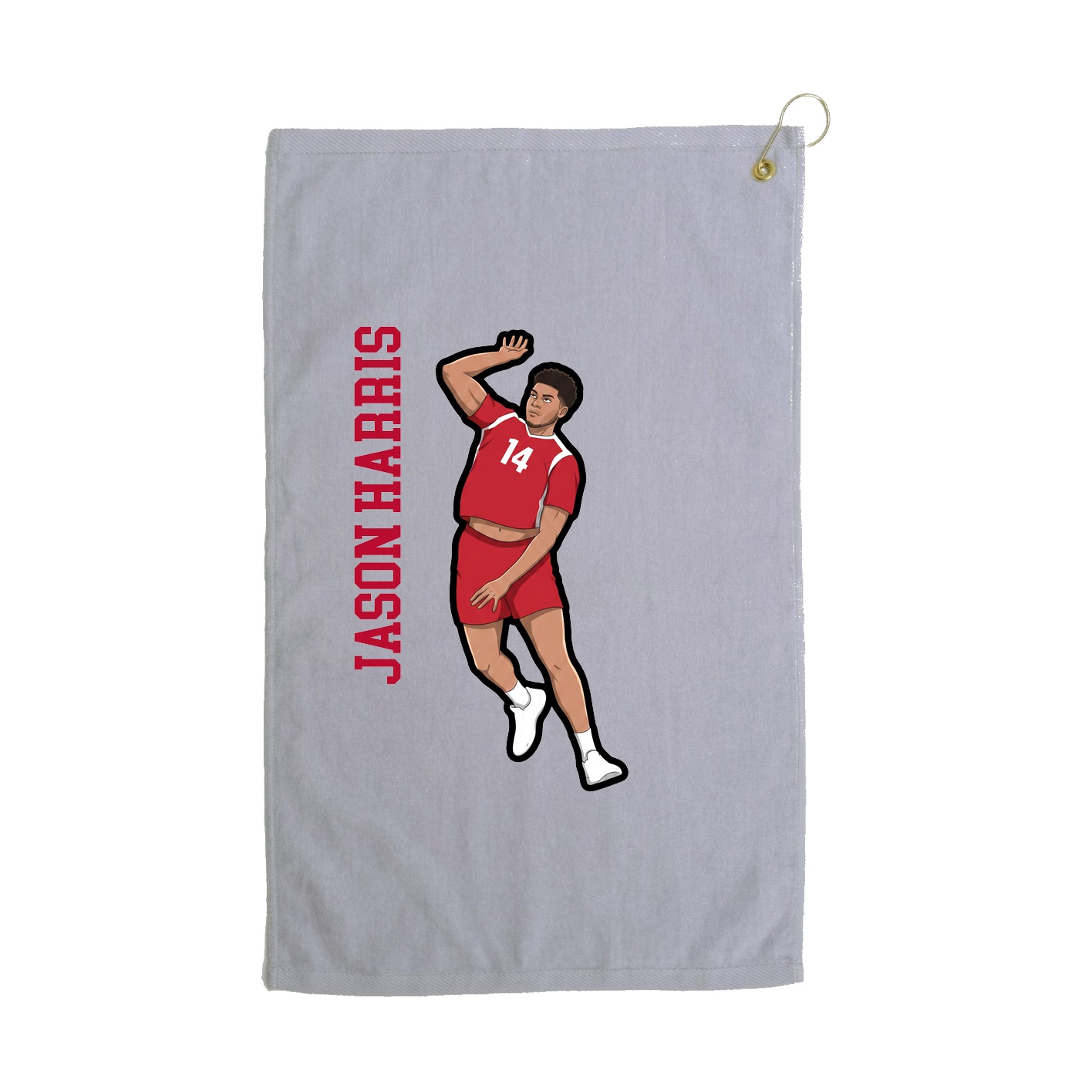 Golf Towel — Name Vertical in Grey