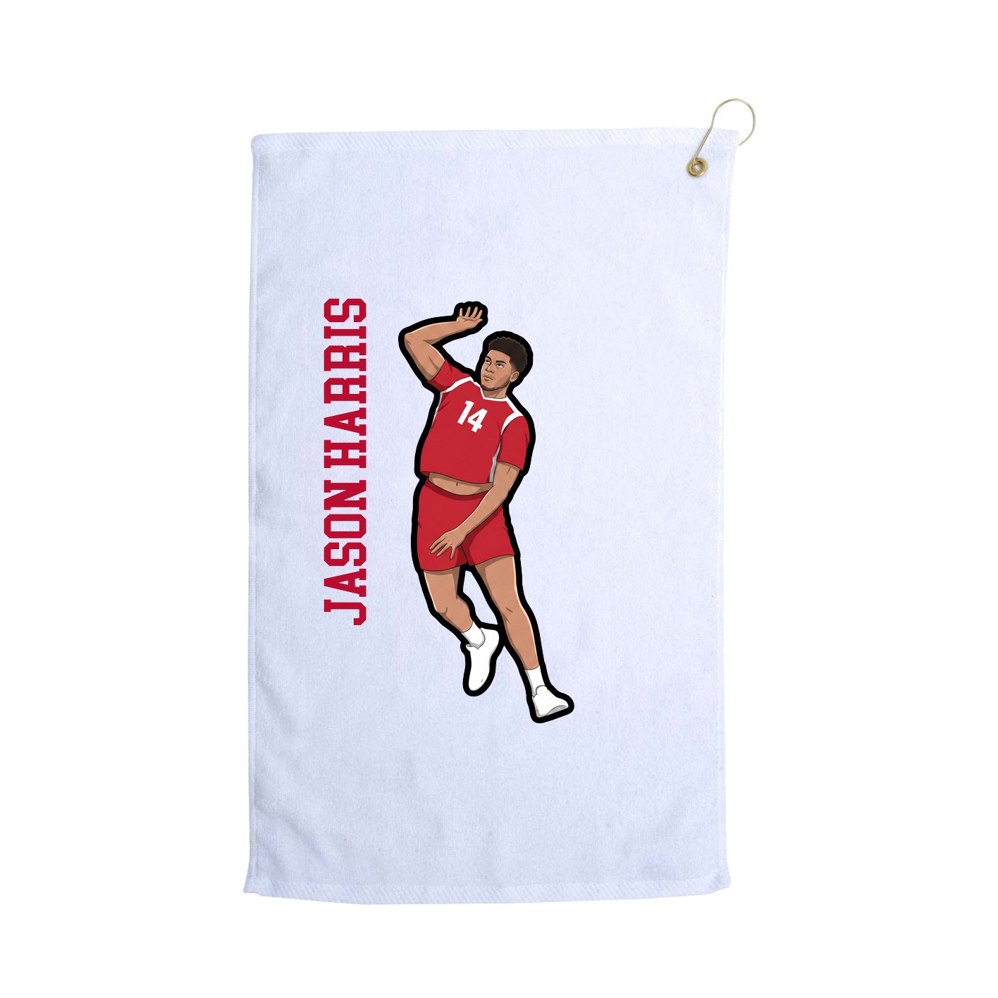 Golf Towel — Name Vertical in White