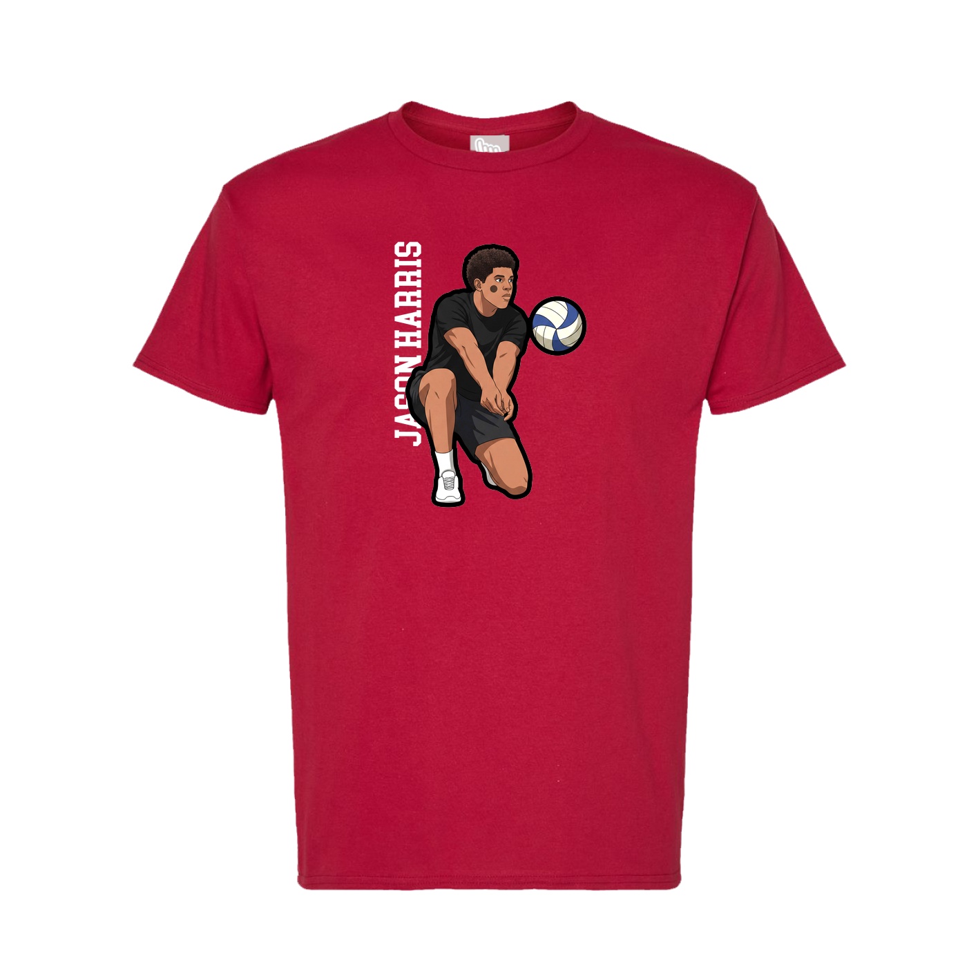 Tee — Name Vertical in Crimson