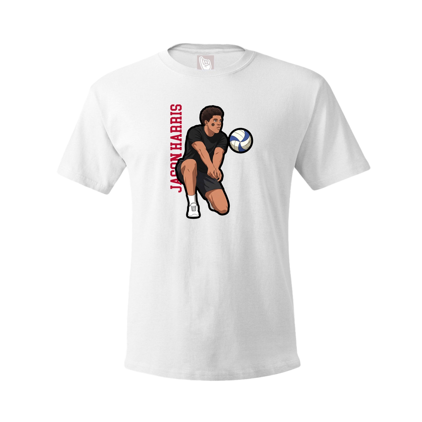 Youth Tee — Name Vertical in White