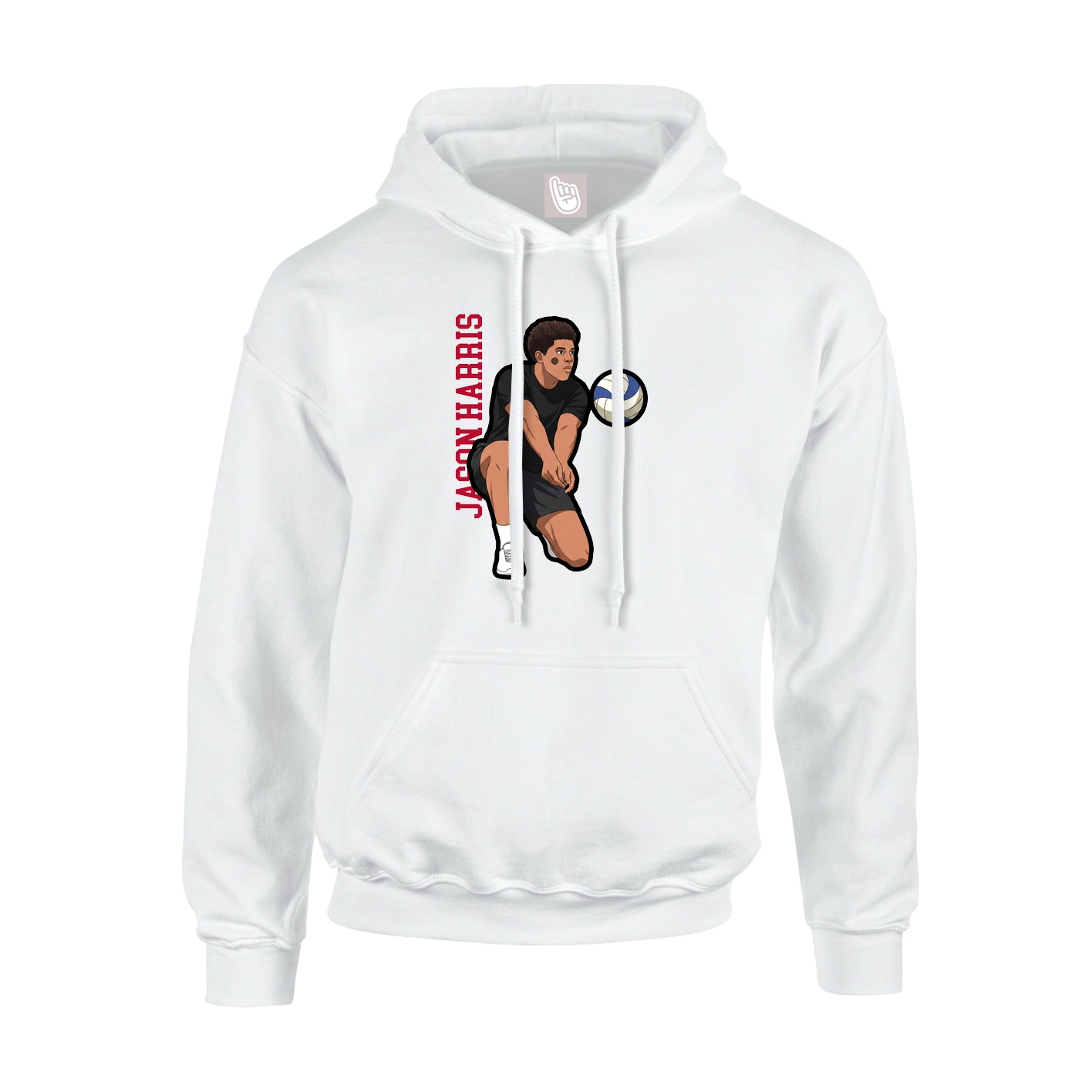 Hoodie — Name Vertical in White
