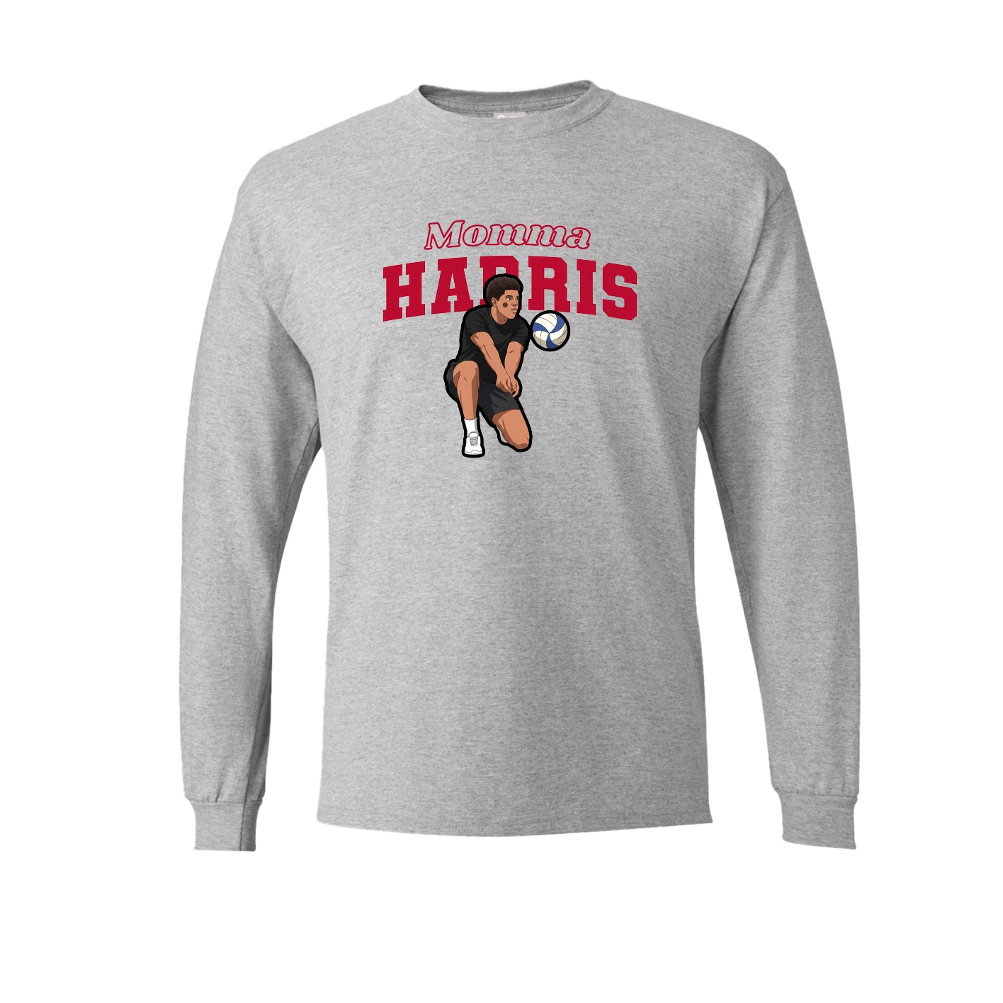 Long Sleeve Tee — Mothers Day Block in Grey