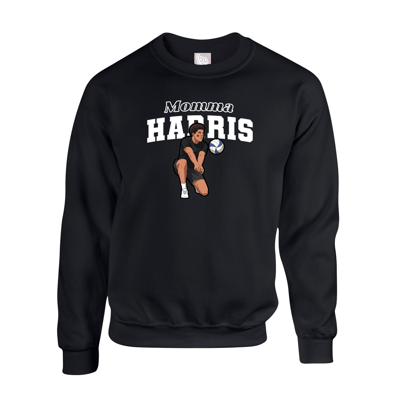Fleece Crew — Mothers Day Block in Black