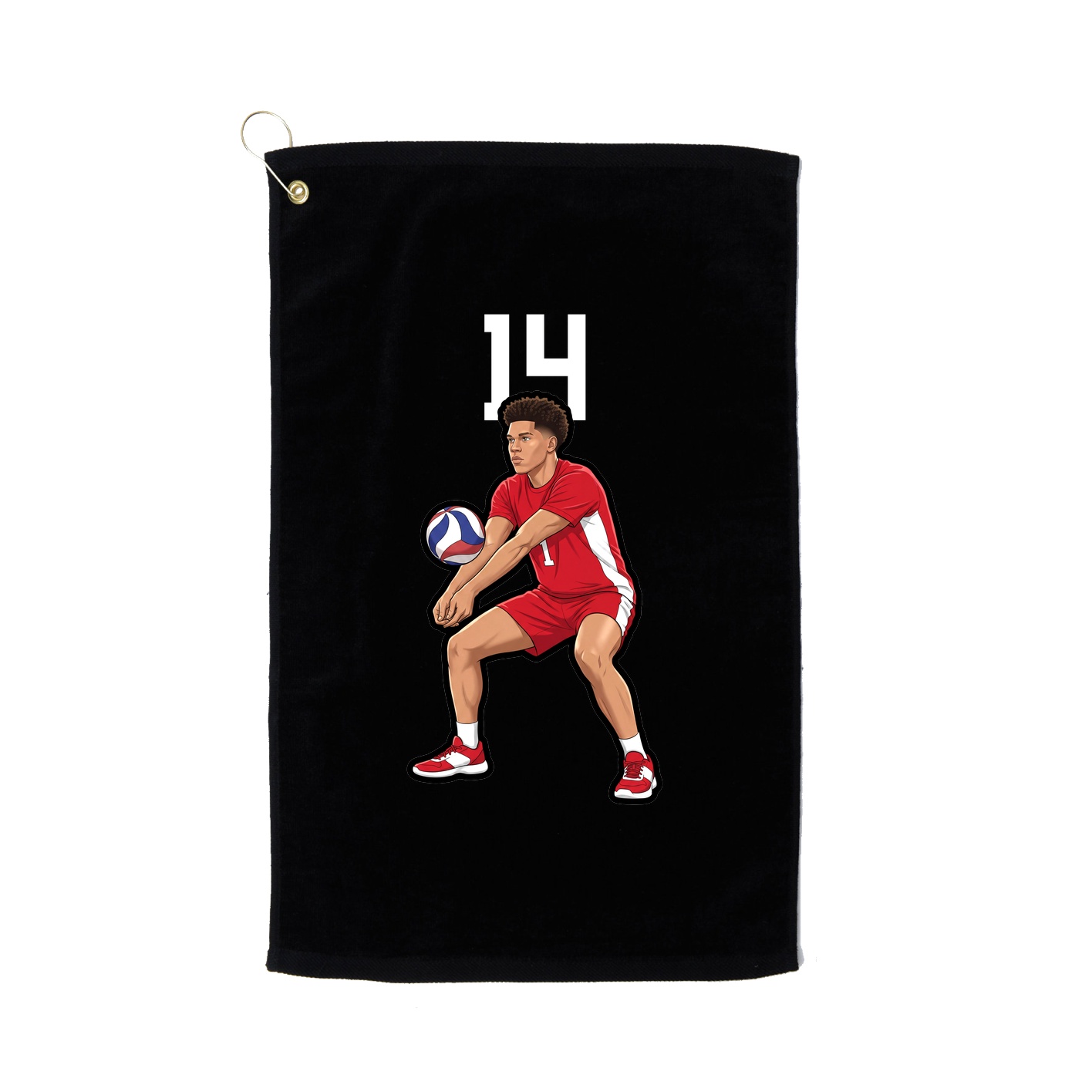 Golf Towel — Number Top in Black
