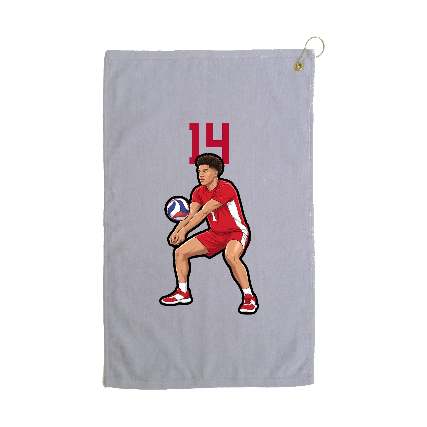 Golf Towel — Number Top in Grey