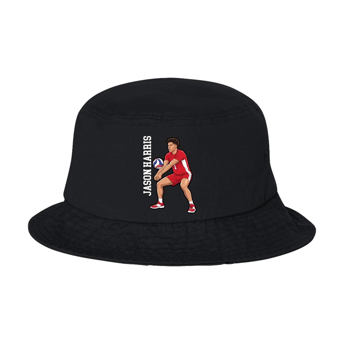 Bucket Cap — Name Vertical in Black