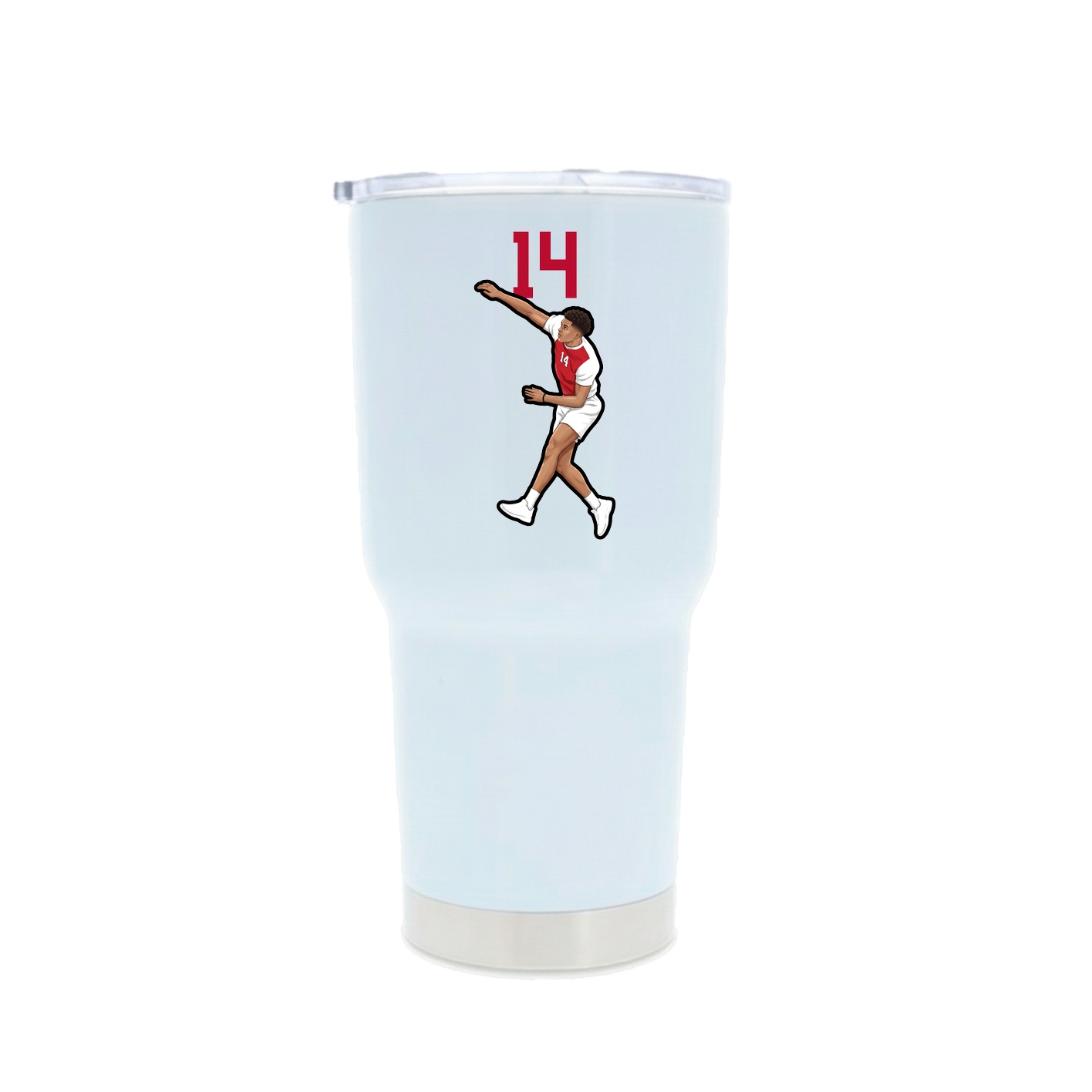 30oz Stainless Steel Tumbler — Number Top in White