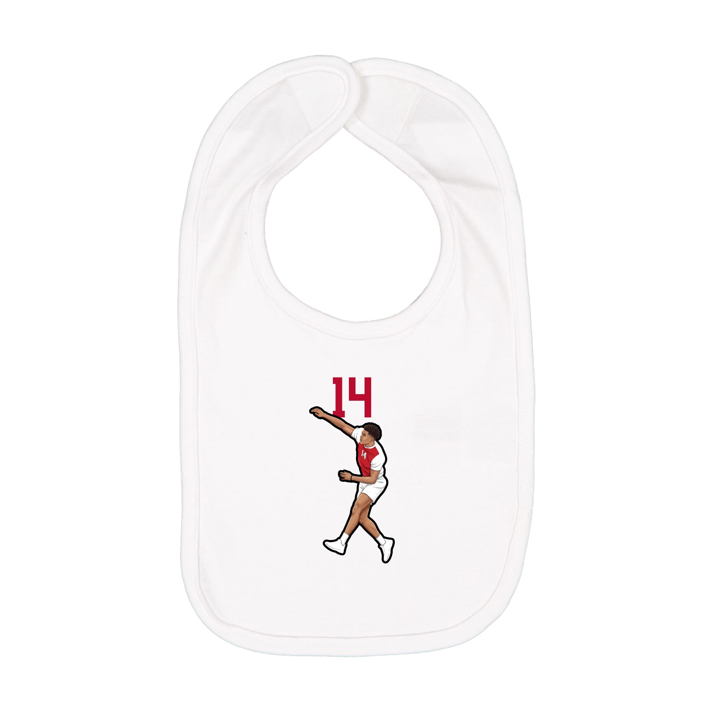 Infant Bib — Number Top in White