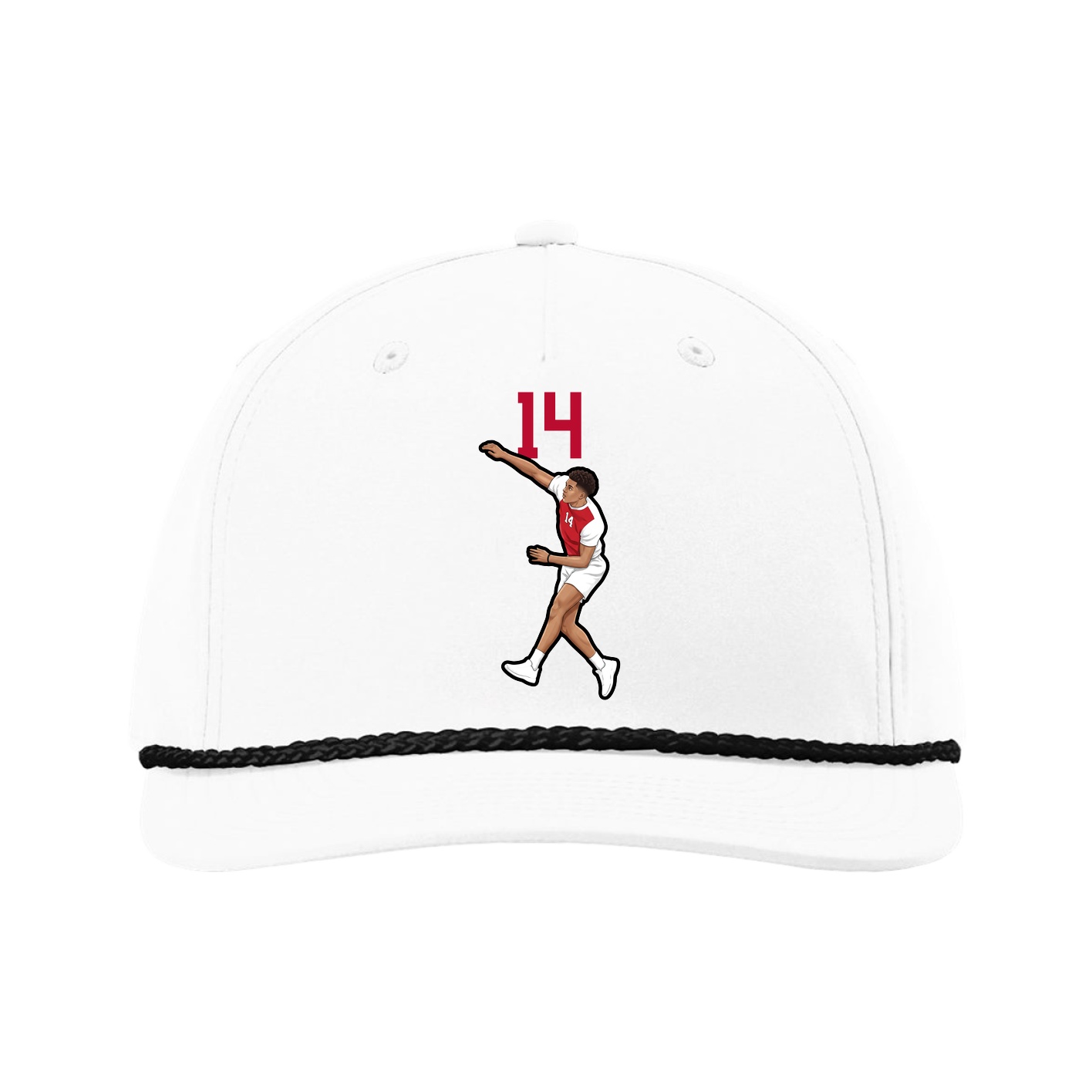 Five-Panel Classic Rope Cap — Number Top in White