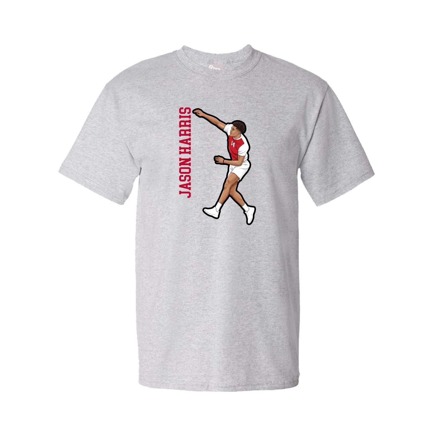 Youth Tee — Name Vertical in Grey