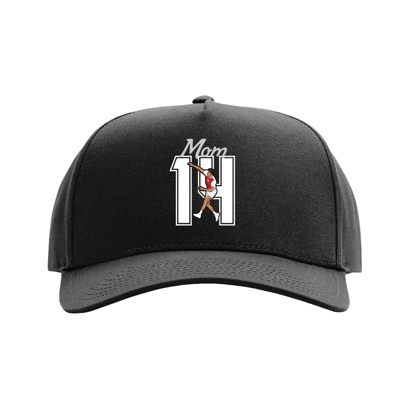 Full Fabric Five-Panel Champ Cap — Mothers Day Shirsey in Black