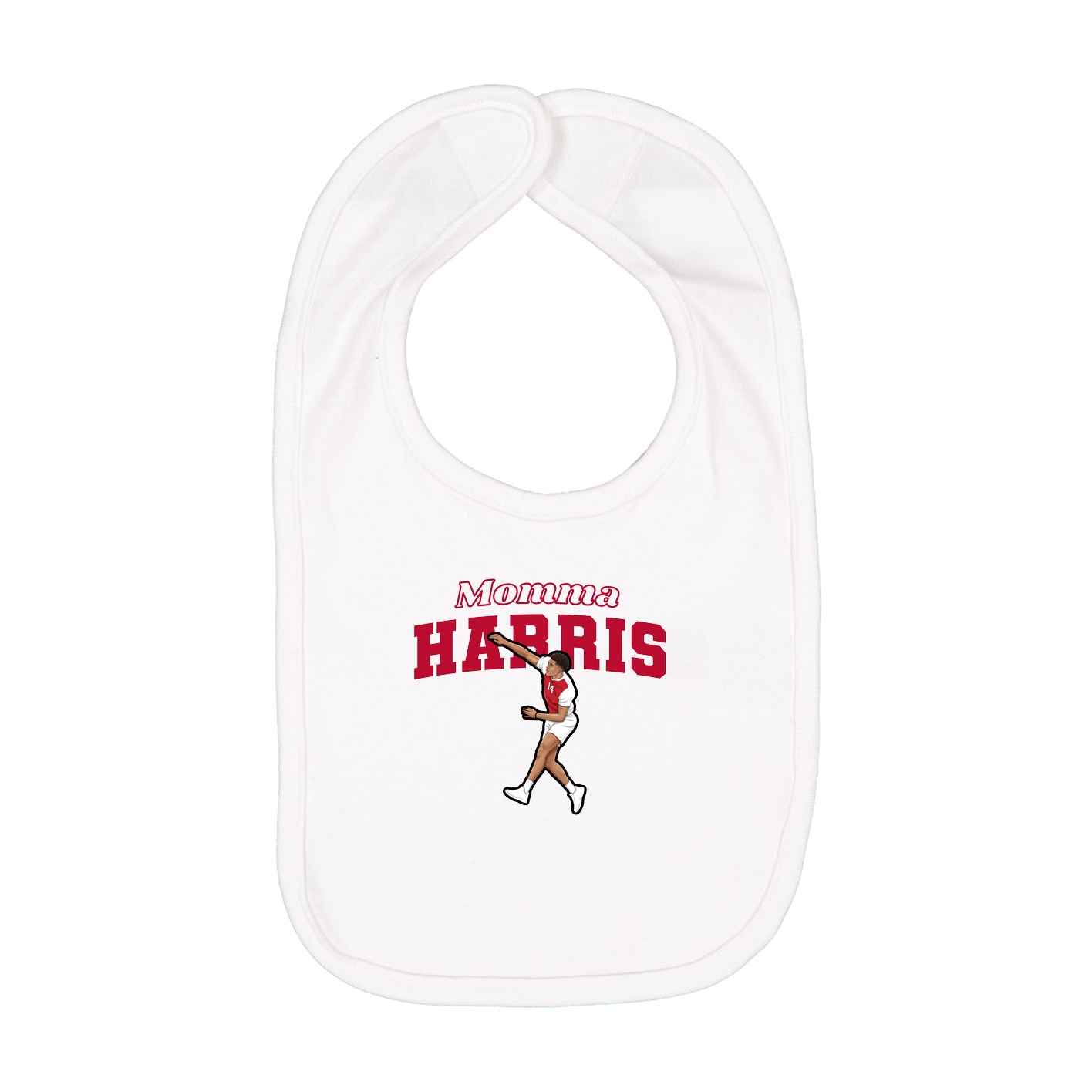 Infant Bib — Mothers Day Block in White
