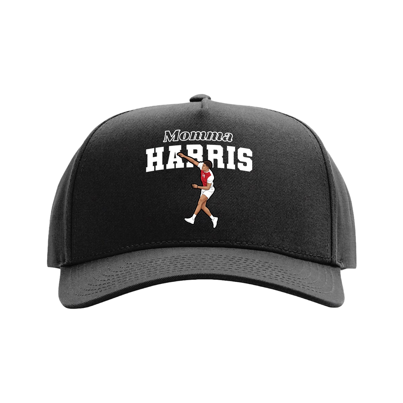 Full Fabric Five-Panel Champ Cap — Mothers Day Block in Black