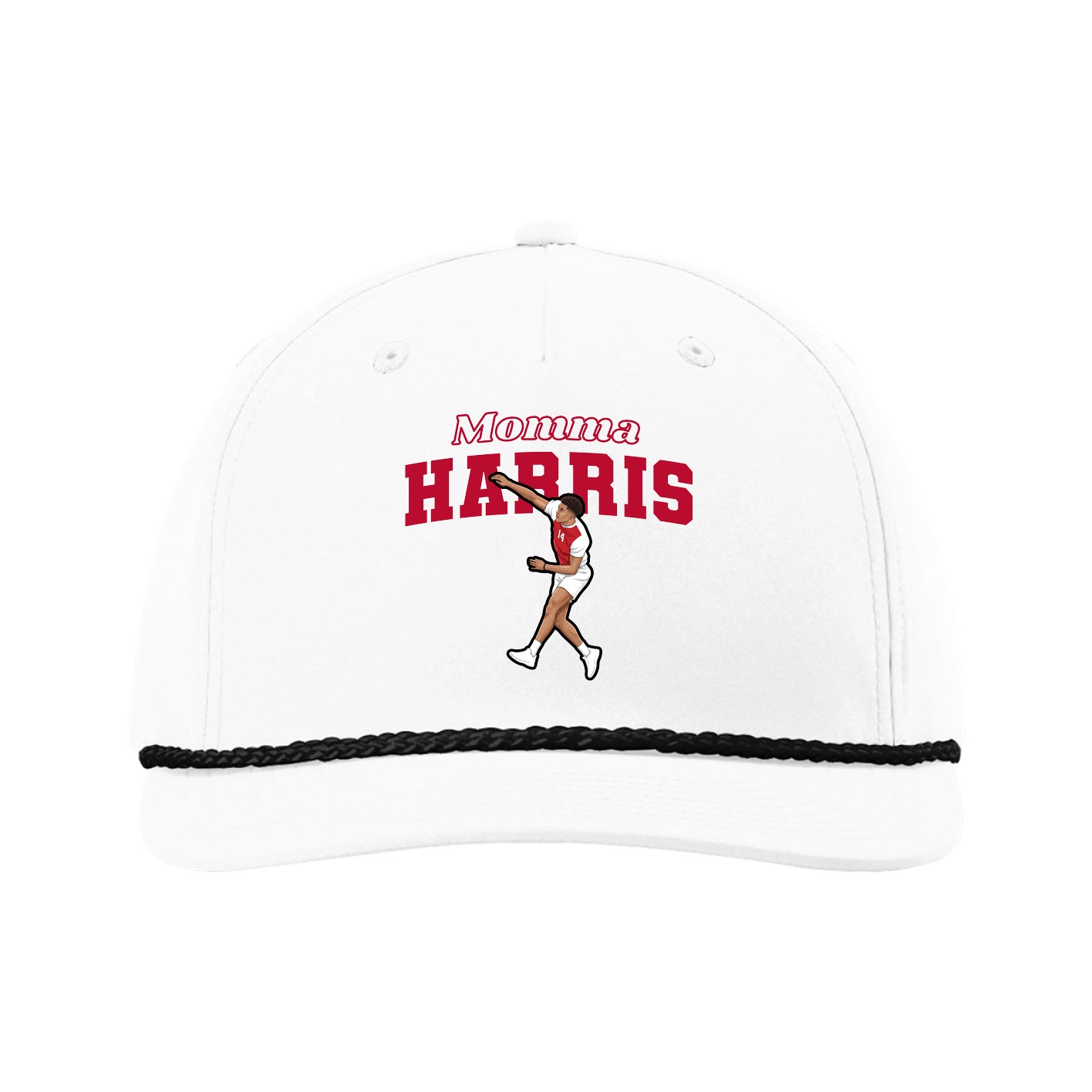 Five-Panel Classic Rope Cap — Mothers Day Block in White