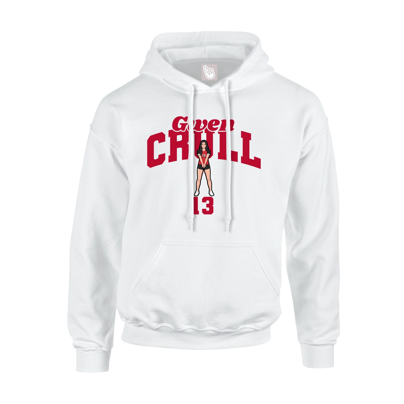 Youth Hoodie — Signature Arch in White