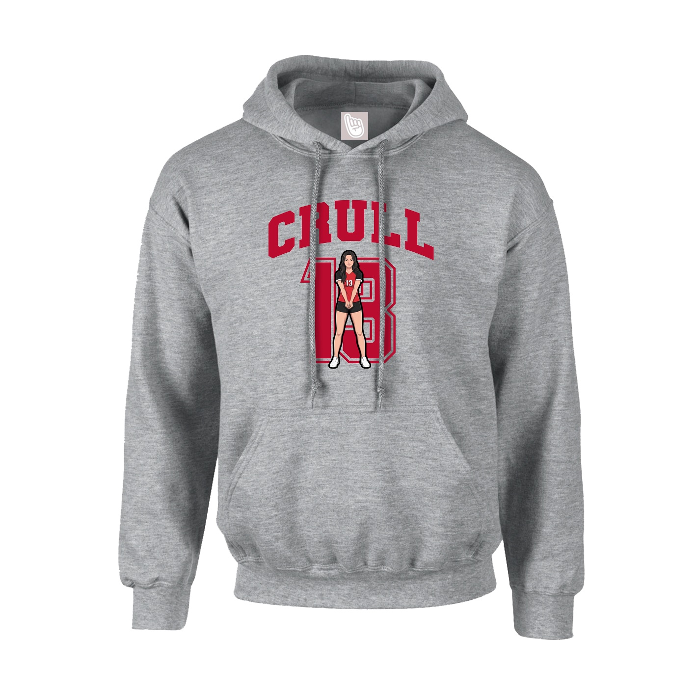 Hoodie — Number in Grey