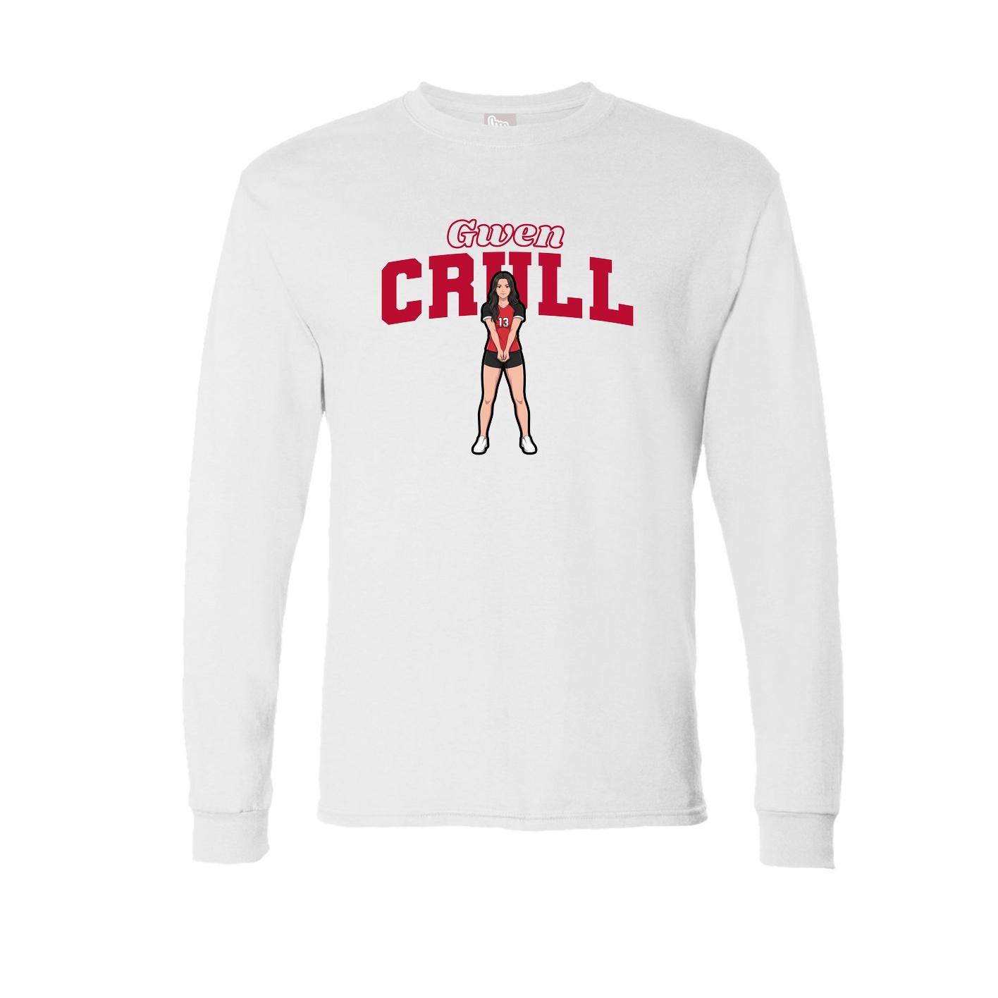 Long Sleeve Tee — Name Arch in White
