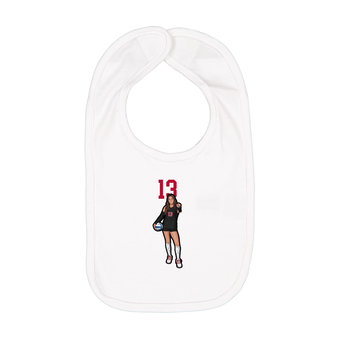 Infant Bib — Number Top in White
