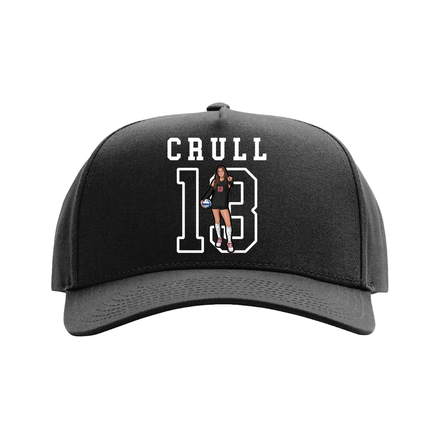 Full Fabric Five-Panel Champ Cap — Shirsey in Black
