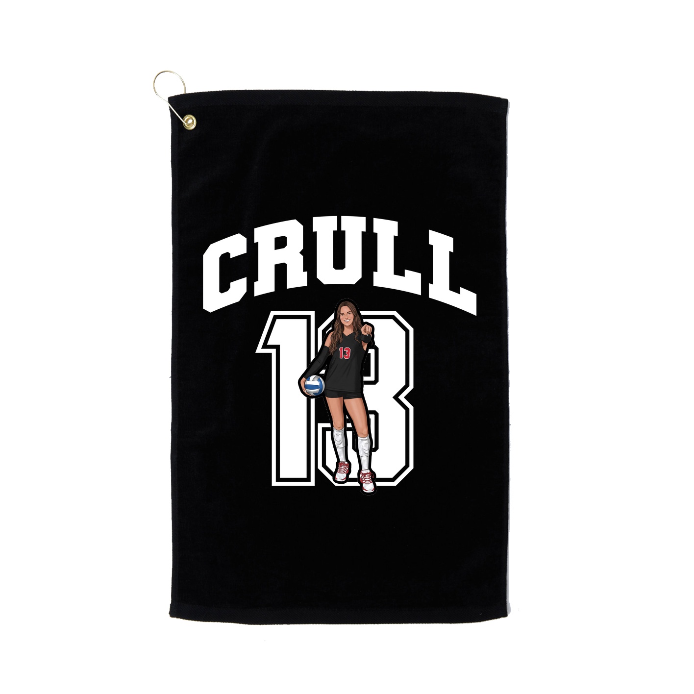 Golf Towel — Number in Black
