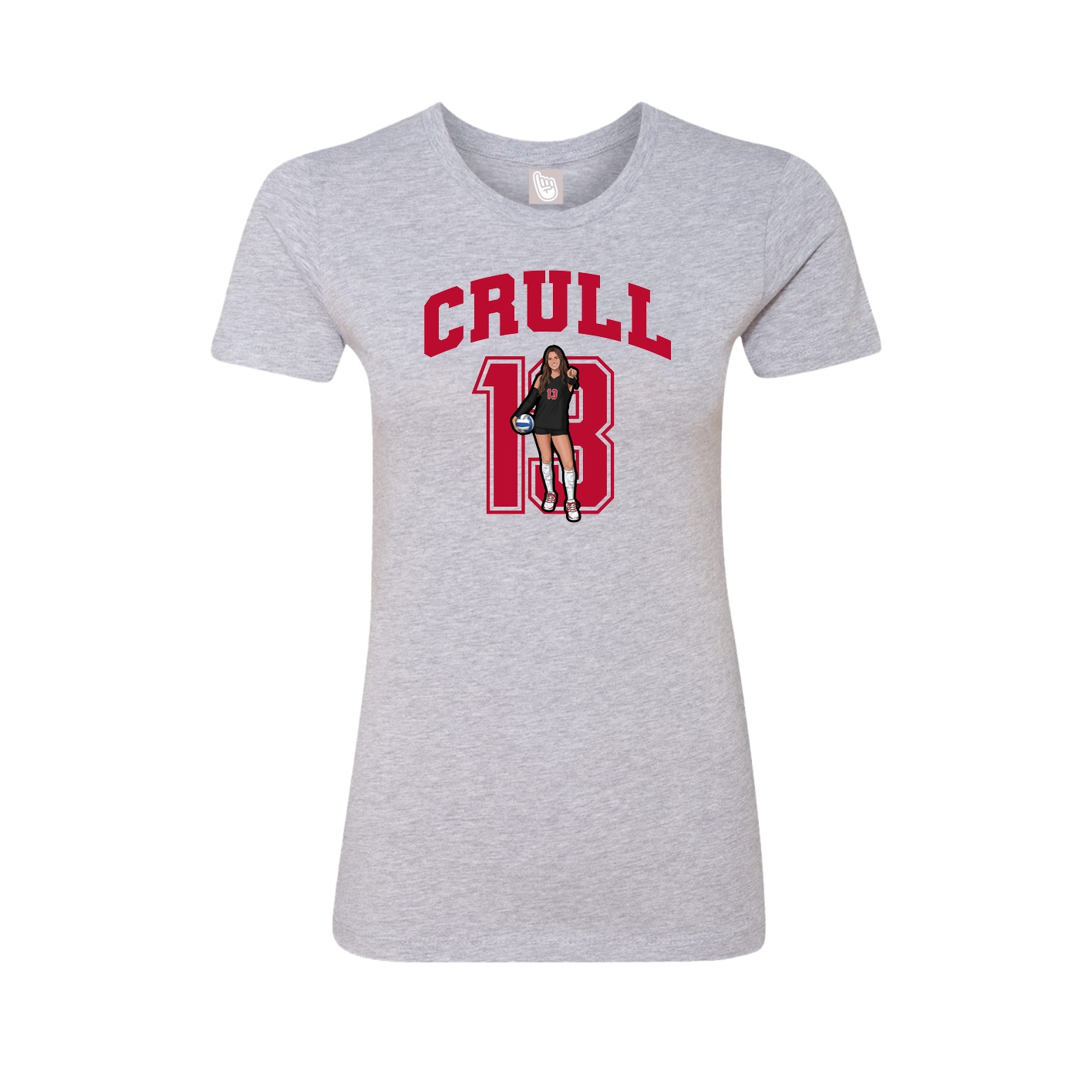 Fitted Women's Tee — Number in Grey