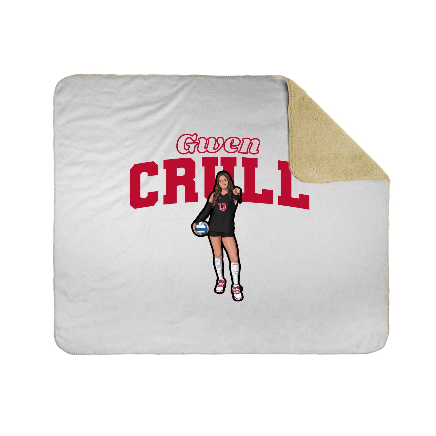 Throw Blanket — Name Arch in White