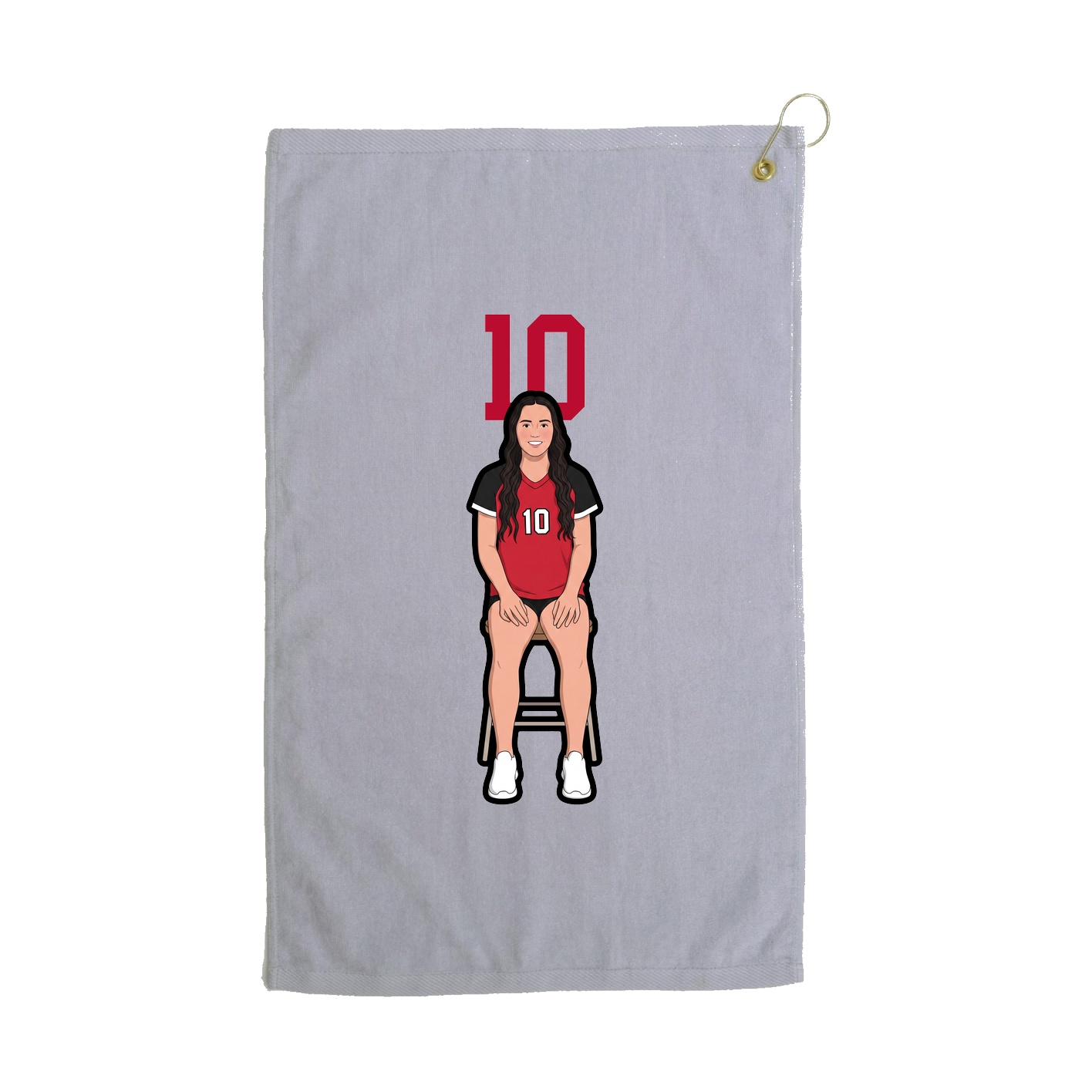 Golf Towel — Number Top in Grey