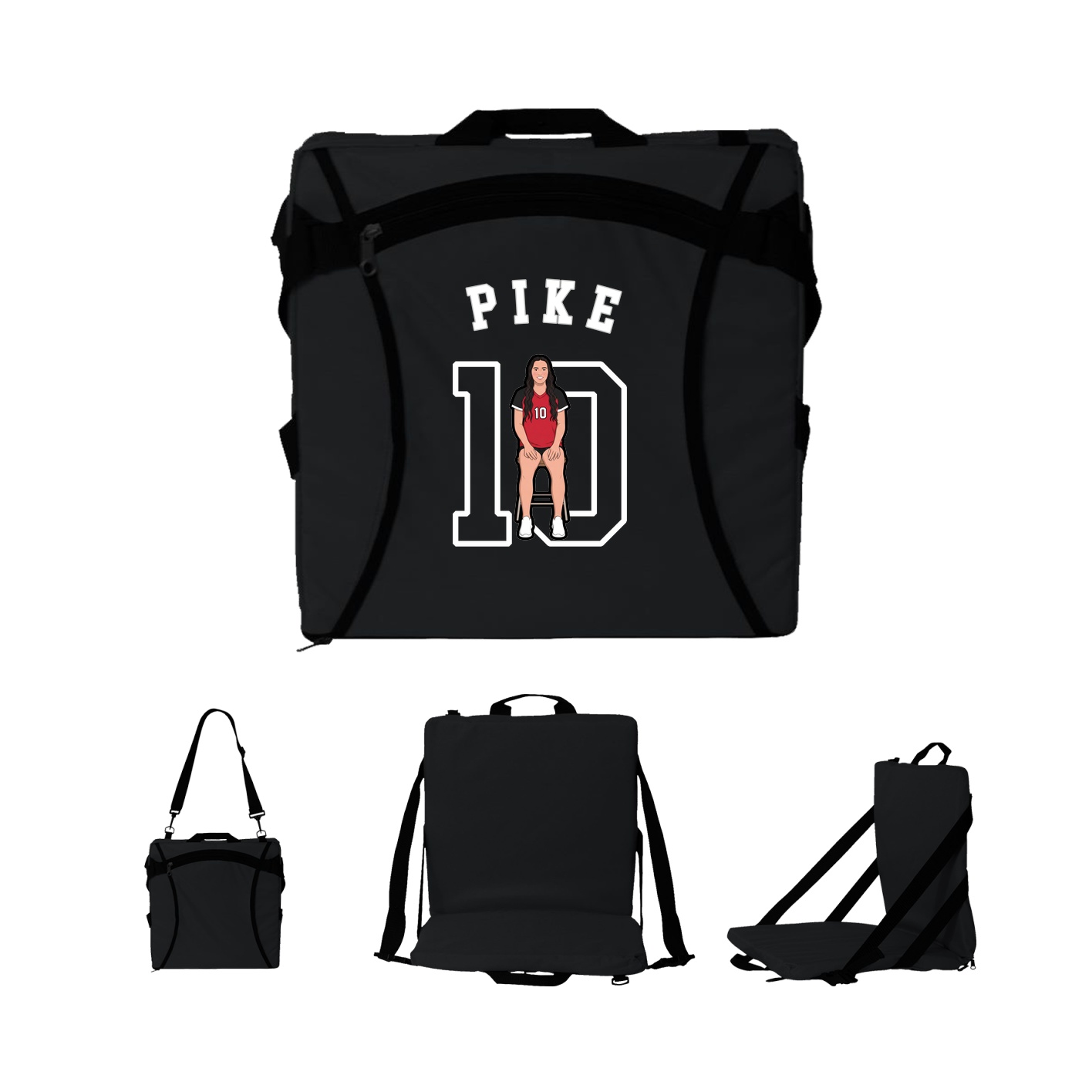 Folding Stadium Seat — Shirsey Arch in Black