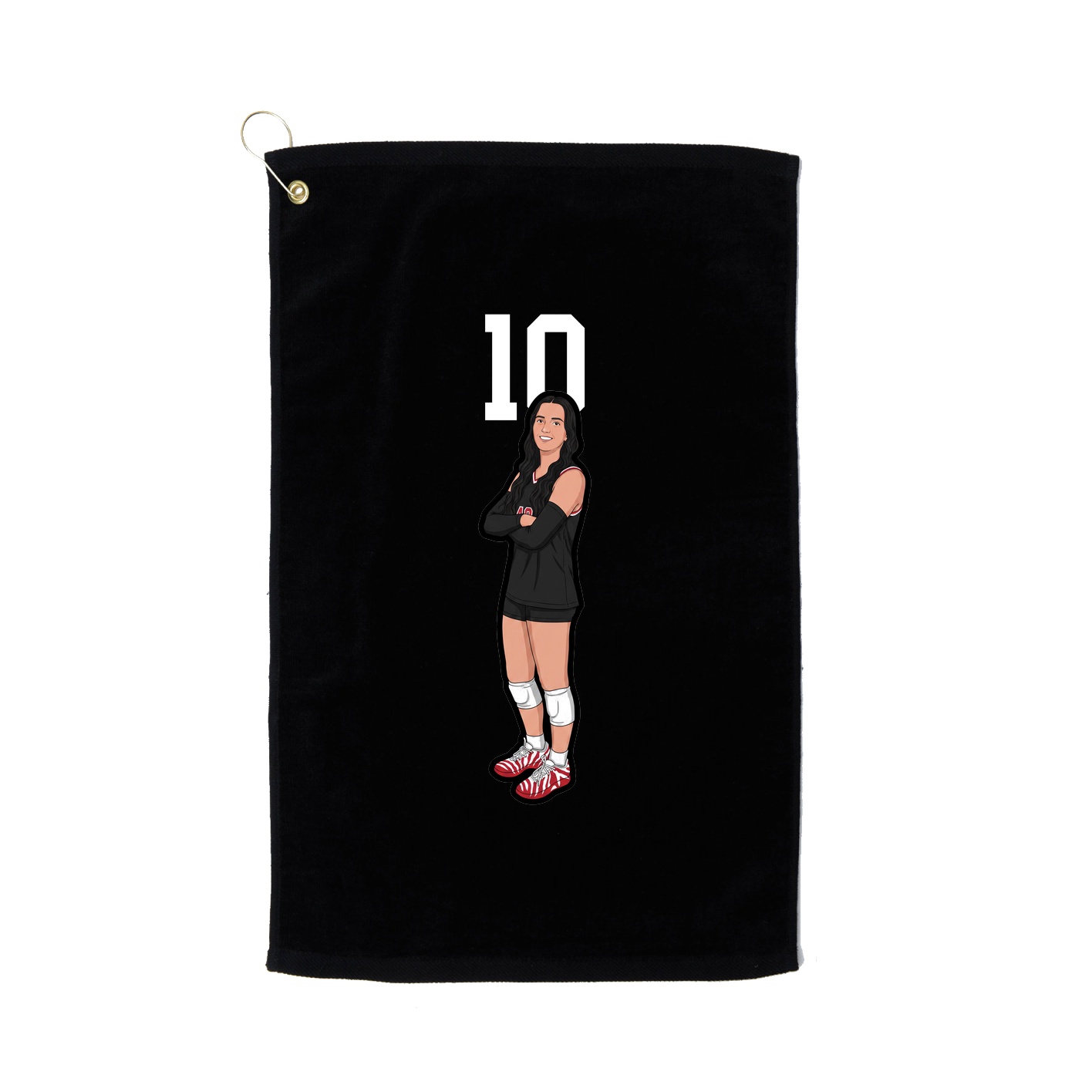 Golf Towel — Number Top in Black