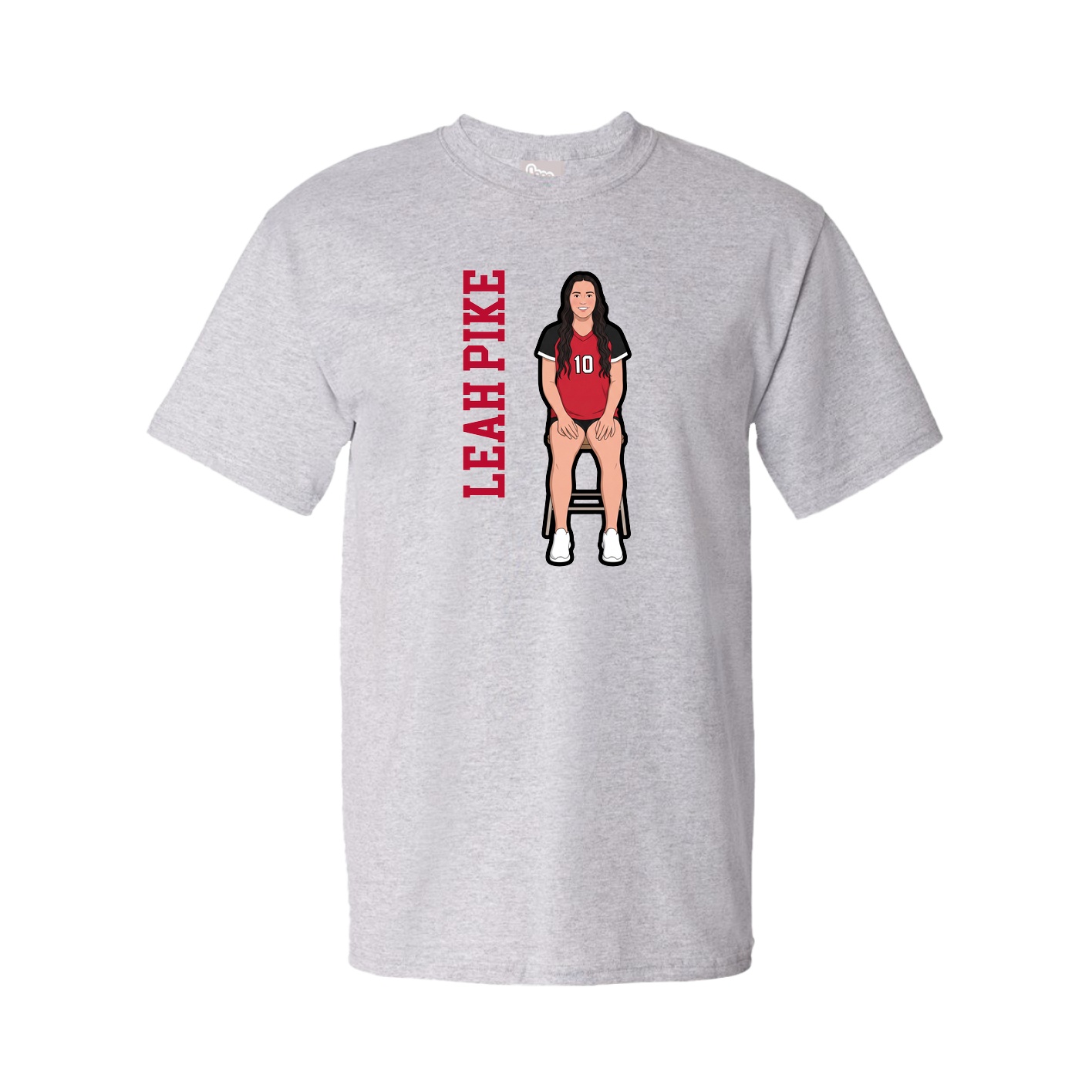 Tee — Name Vertical in Grey