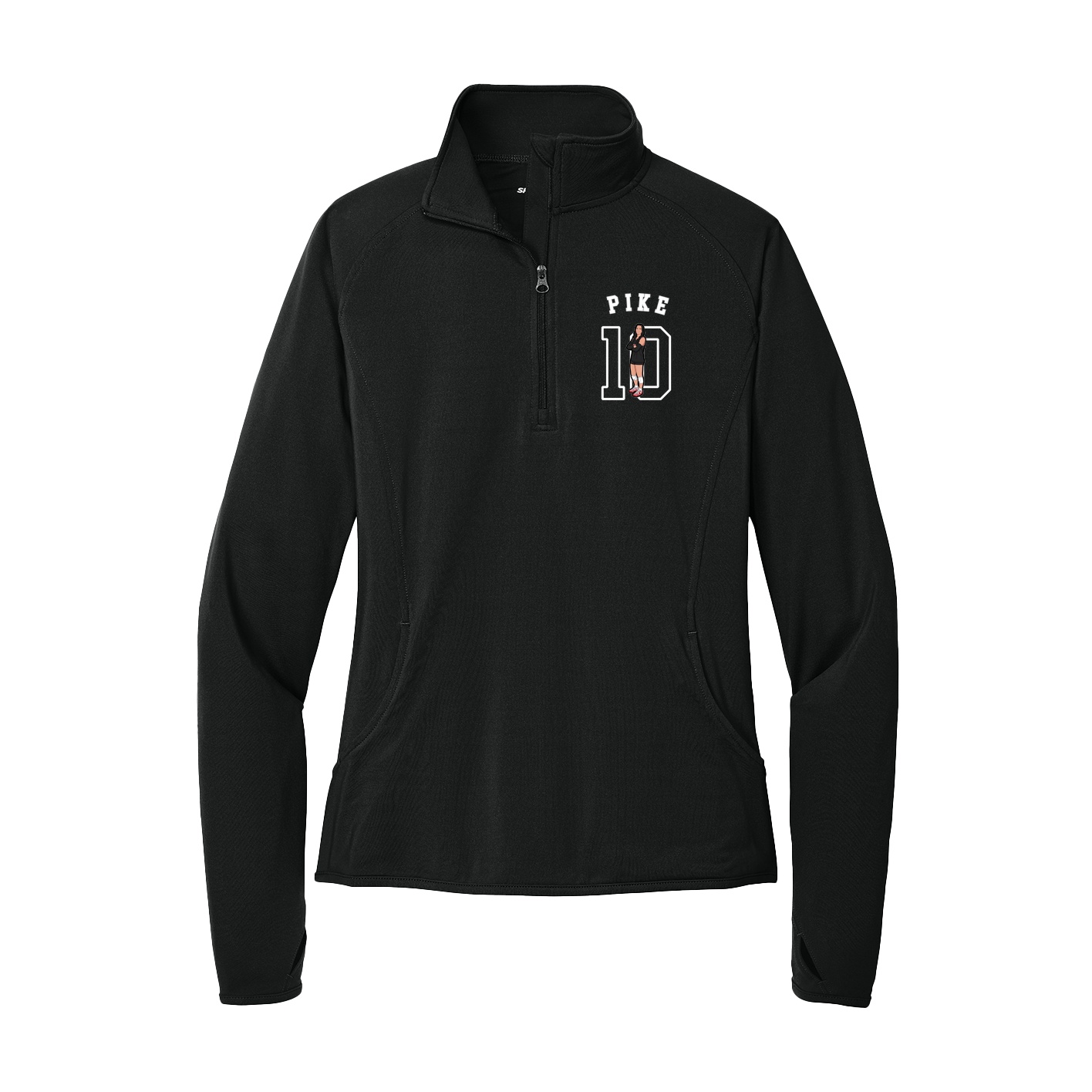 Women's Q-Zip Pullover — Shirsey Arch in Black