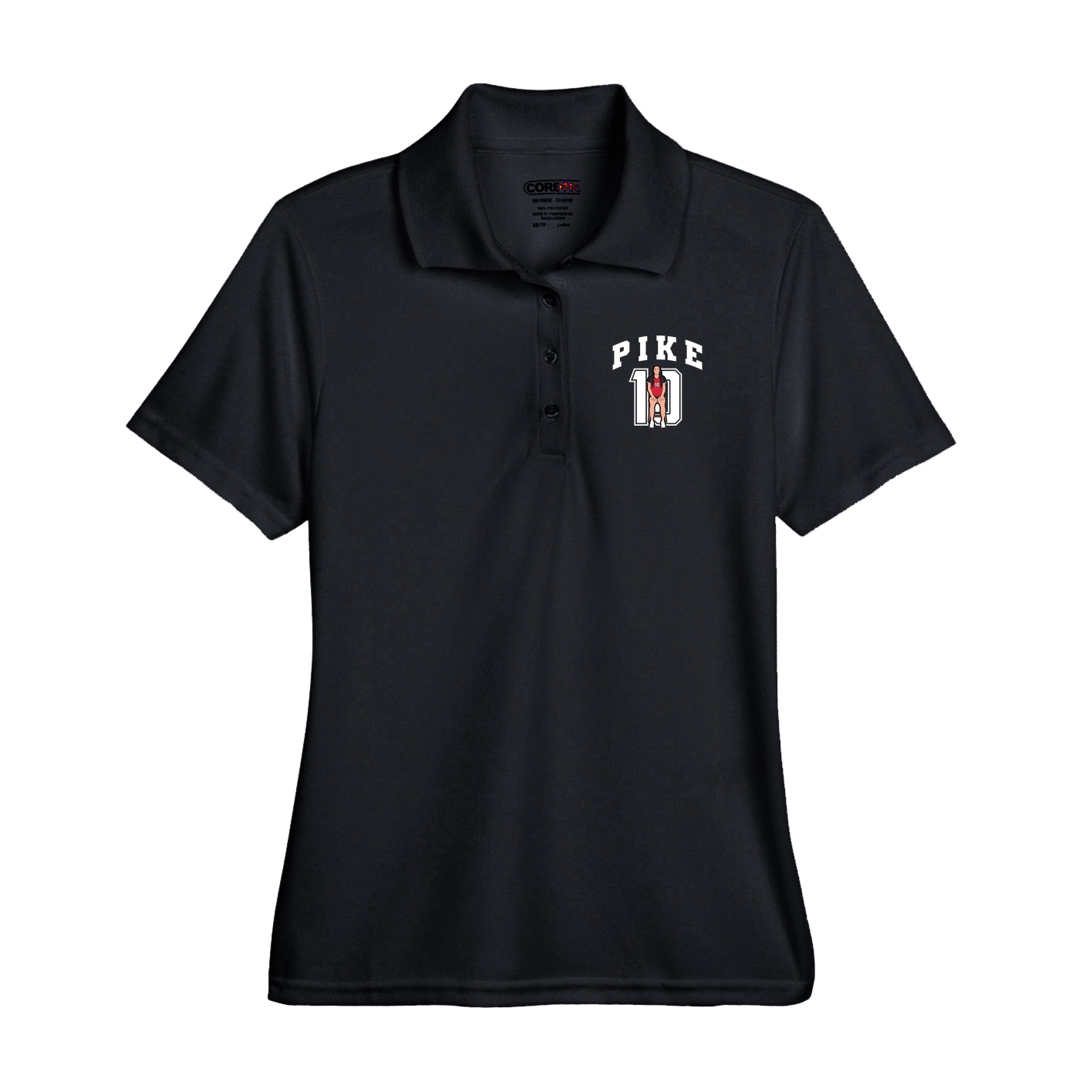 Performance Polo — Number in Black