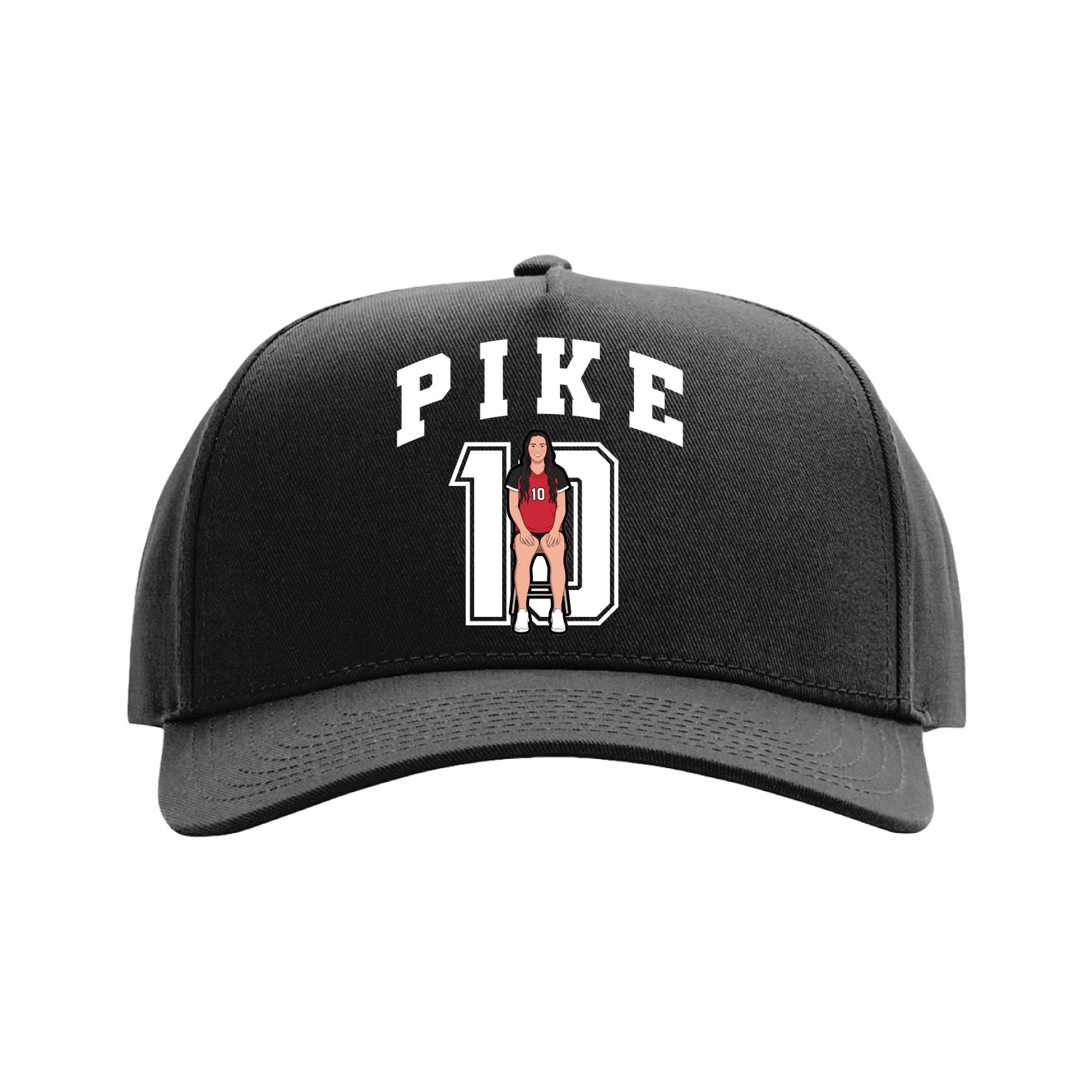 Full Fabric Five-Panel Champ Cap — Number in Black