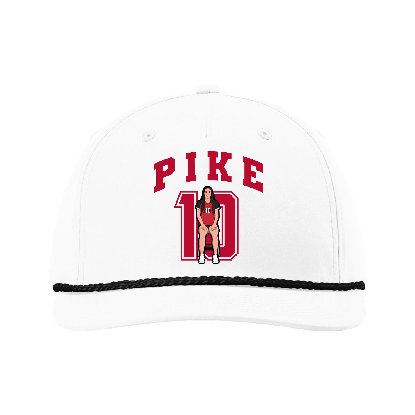 Five-Panel Classic Rope Cap — Number in White