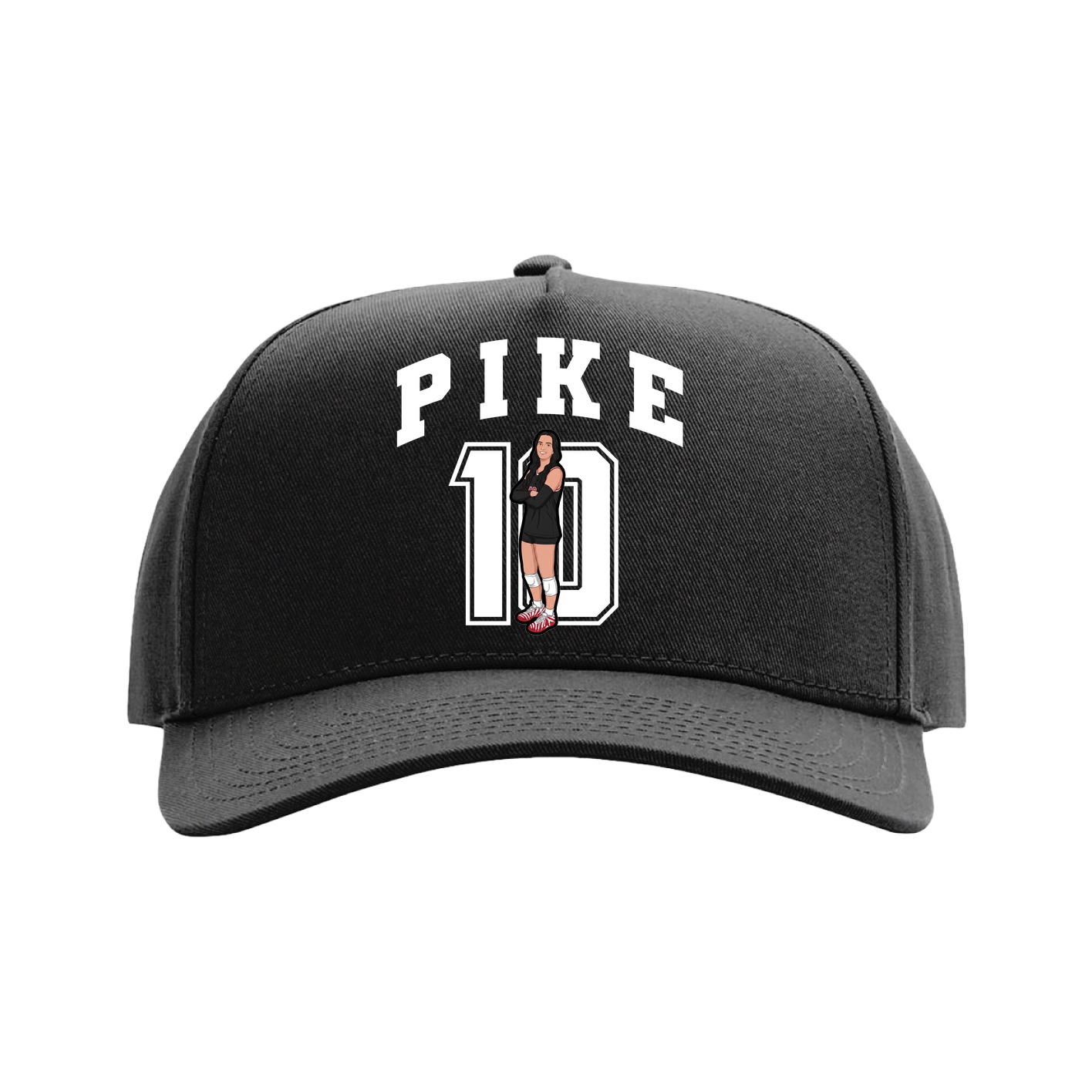 Full Fabric Five-Panel Champ Cap — Number in Black