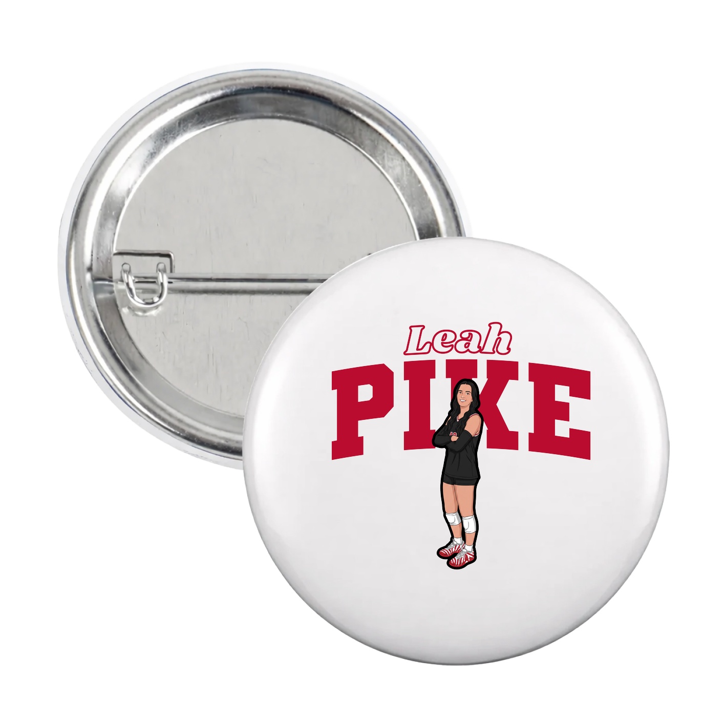 Game Day Button — Name Arch in White