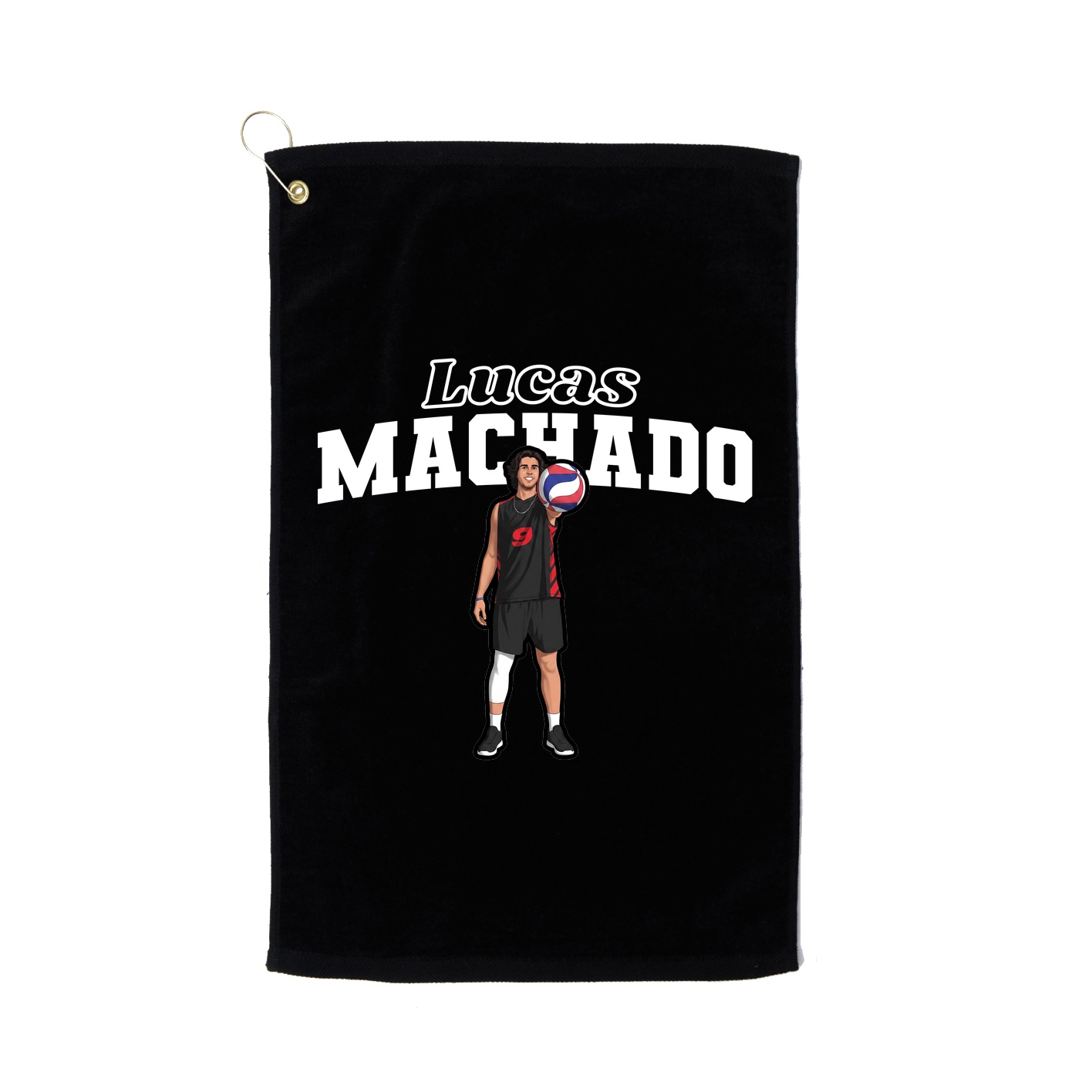 Golf Towel — Name Arch in Black