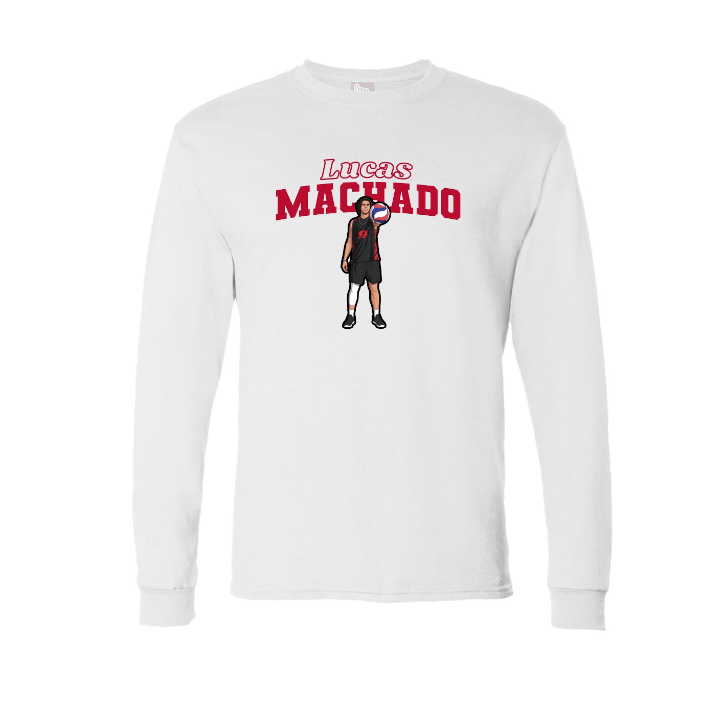 Long Sleeve Tee — Name Arch in White