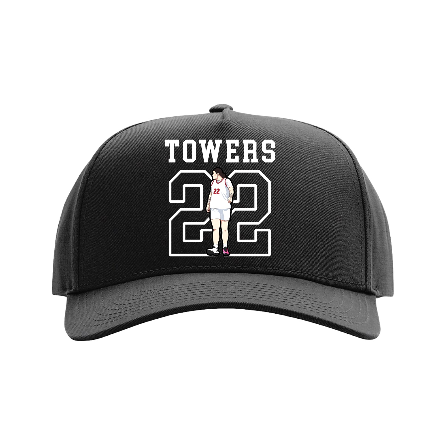 Full Fabric Five-Panel Champ Cap — Shirsey in Black