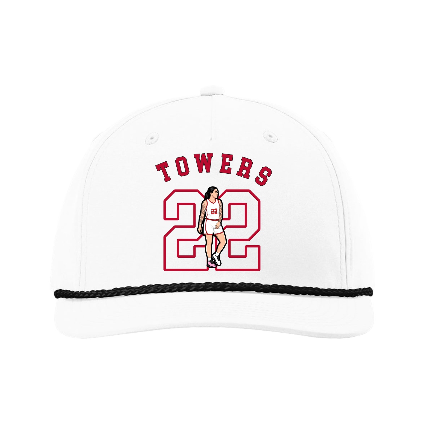 Five-Panel Classic Rope Cap — Shirsey Arch in White