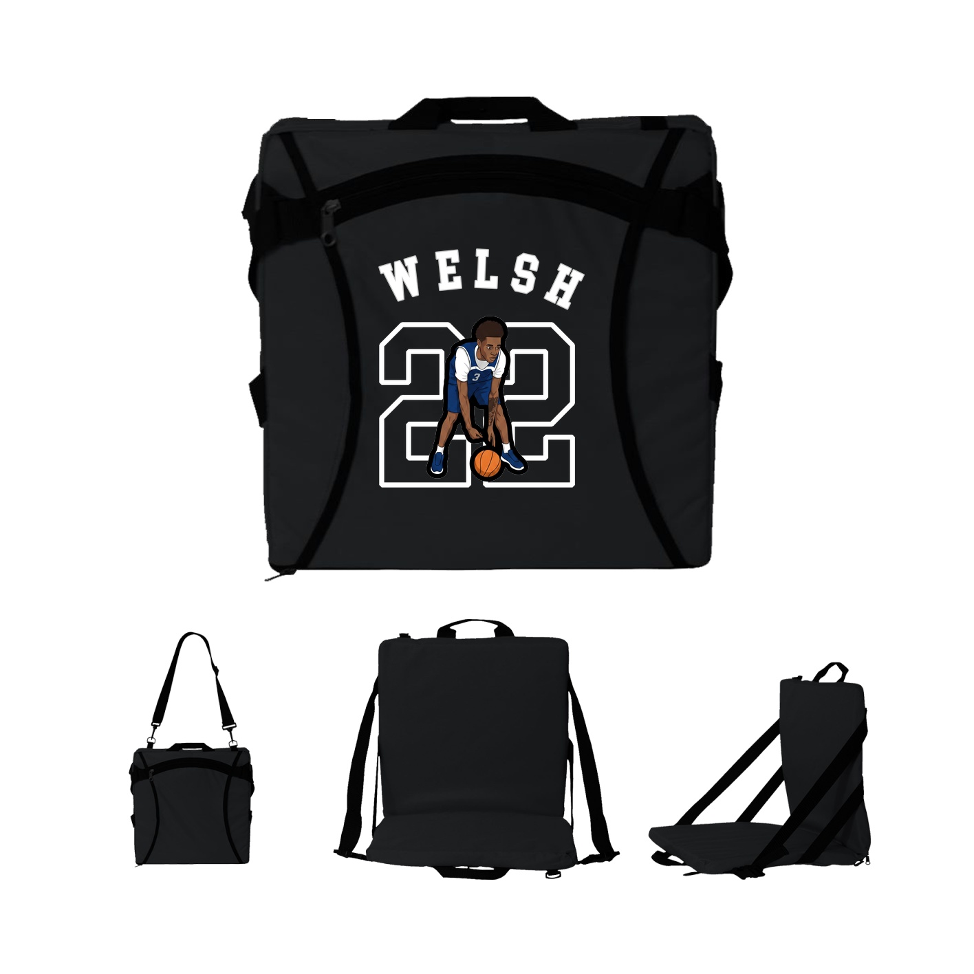 Folding Stadium Seat — Shirsey Arch in Black