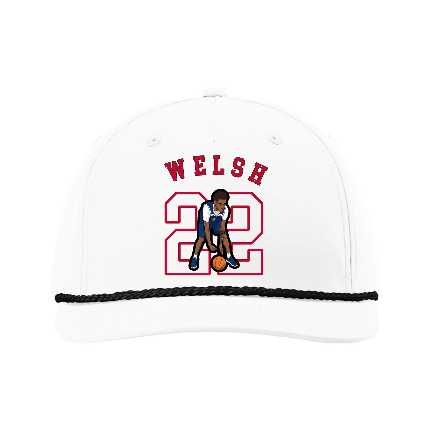 Five-Panel Classic Rope Cap — Shirsey Arch in White