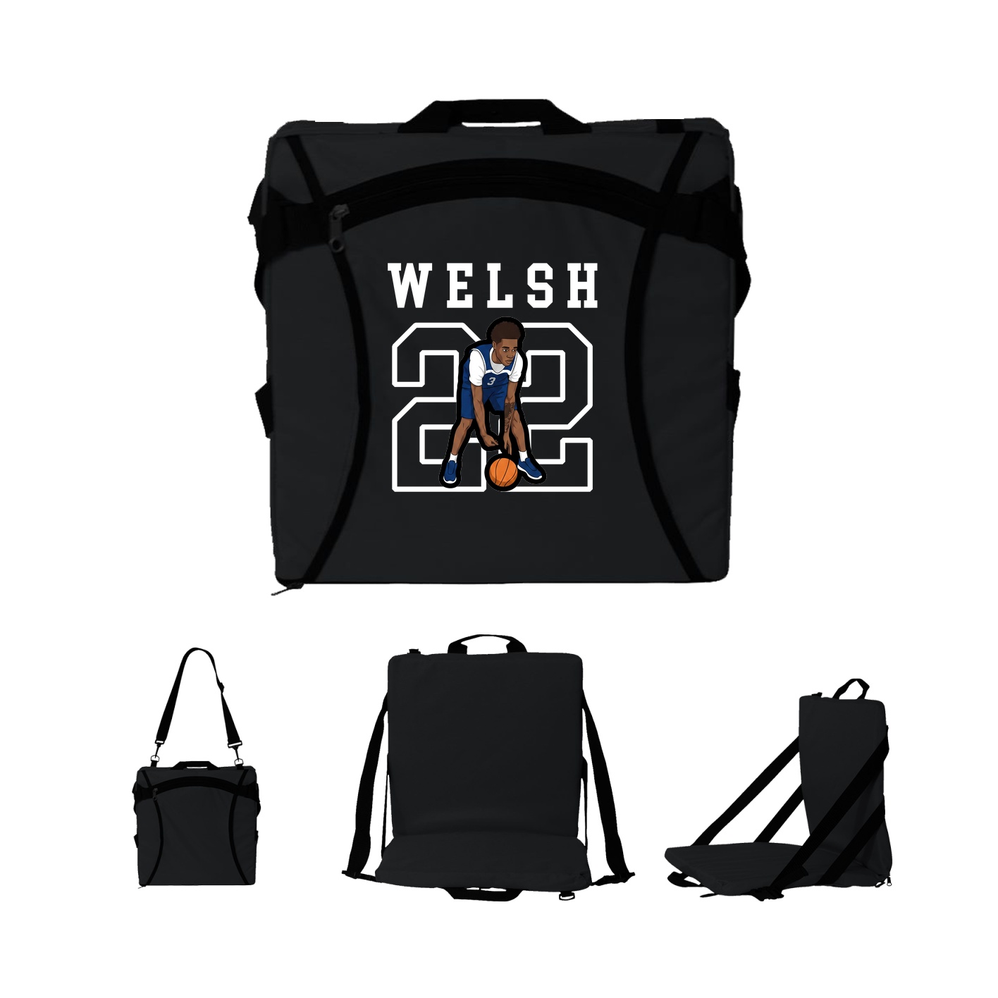 Folding Stadium Seat — Shirsey in Black