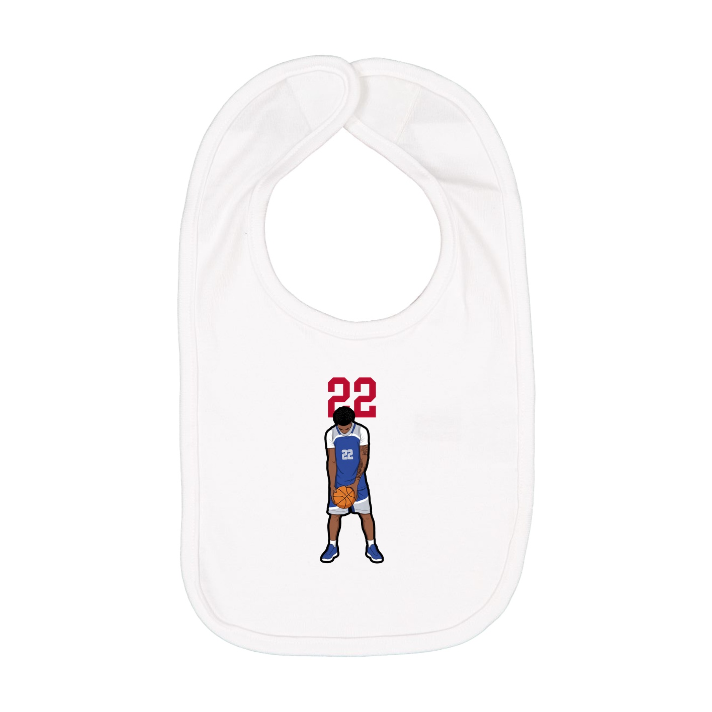 Infant Bib — Number Top in White