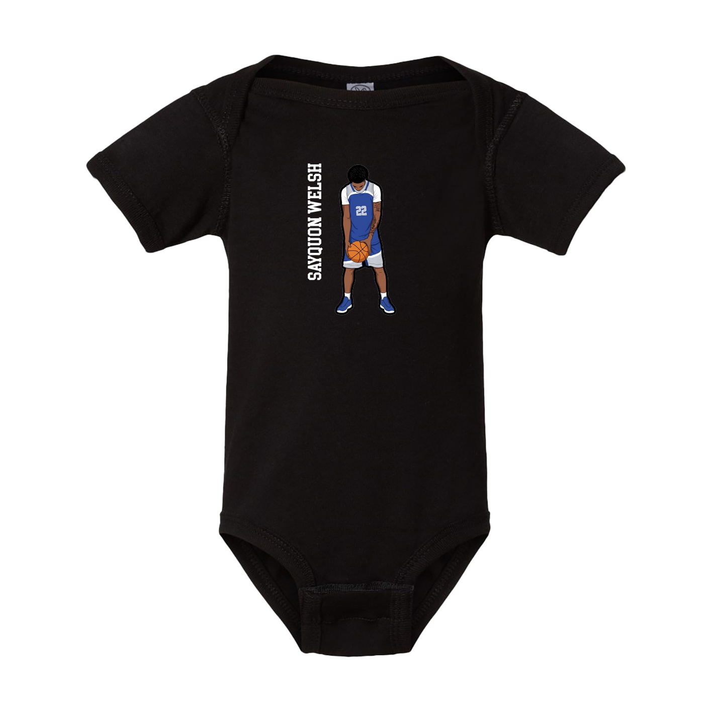 Baby Onesie — Name Vertical in Black