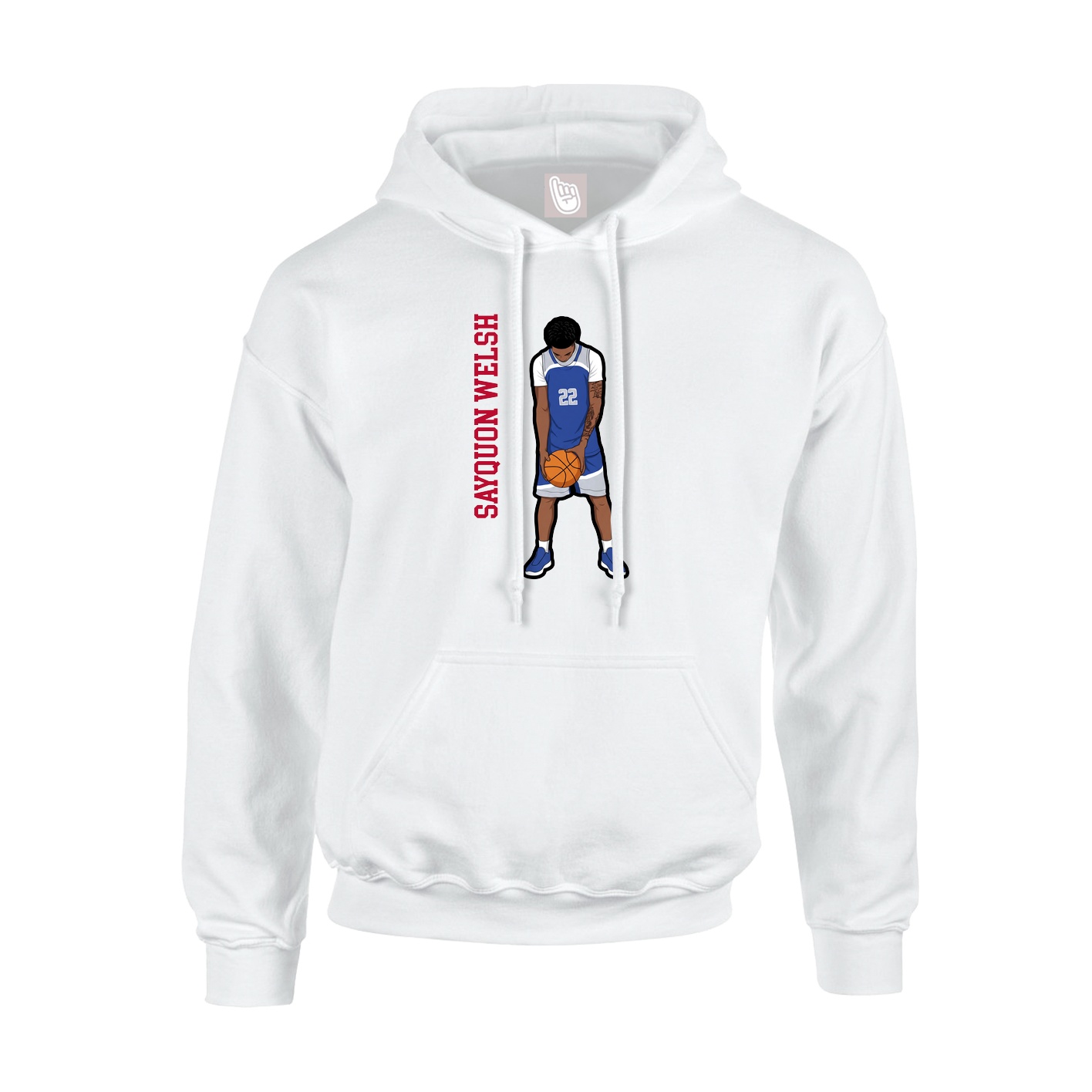 Youth Hoodie — Name Vertical in White