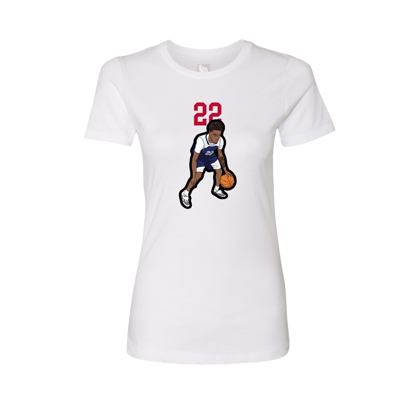 Fitted Women's Tee — Number Top in White