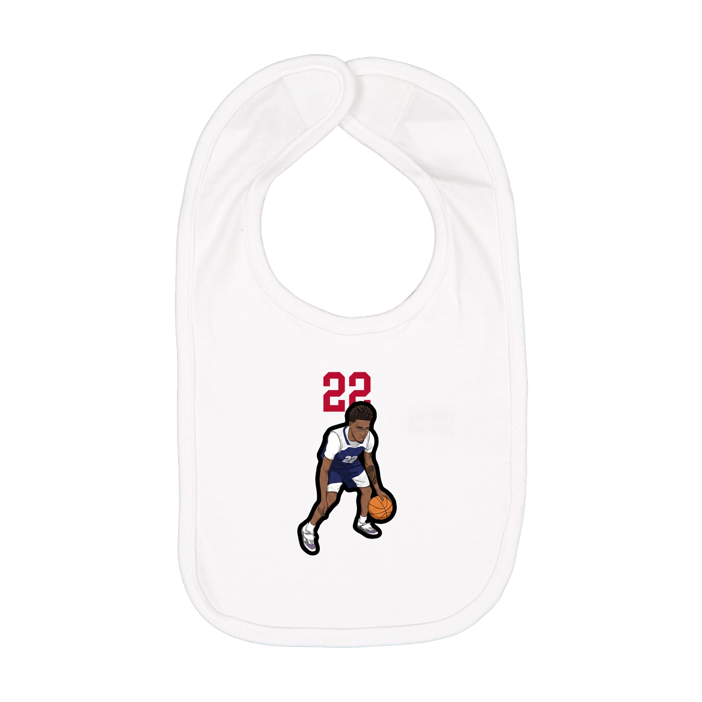 Infant Bib — Number Top in White