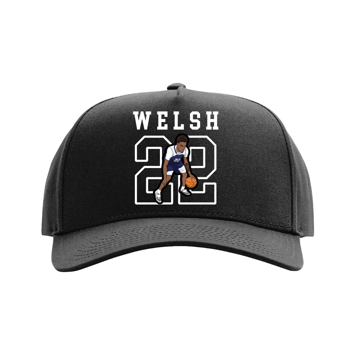 Full Fabric Five-Panel Champ Cap — Shirsey in Black