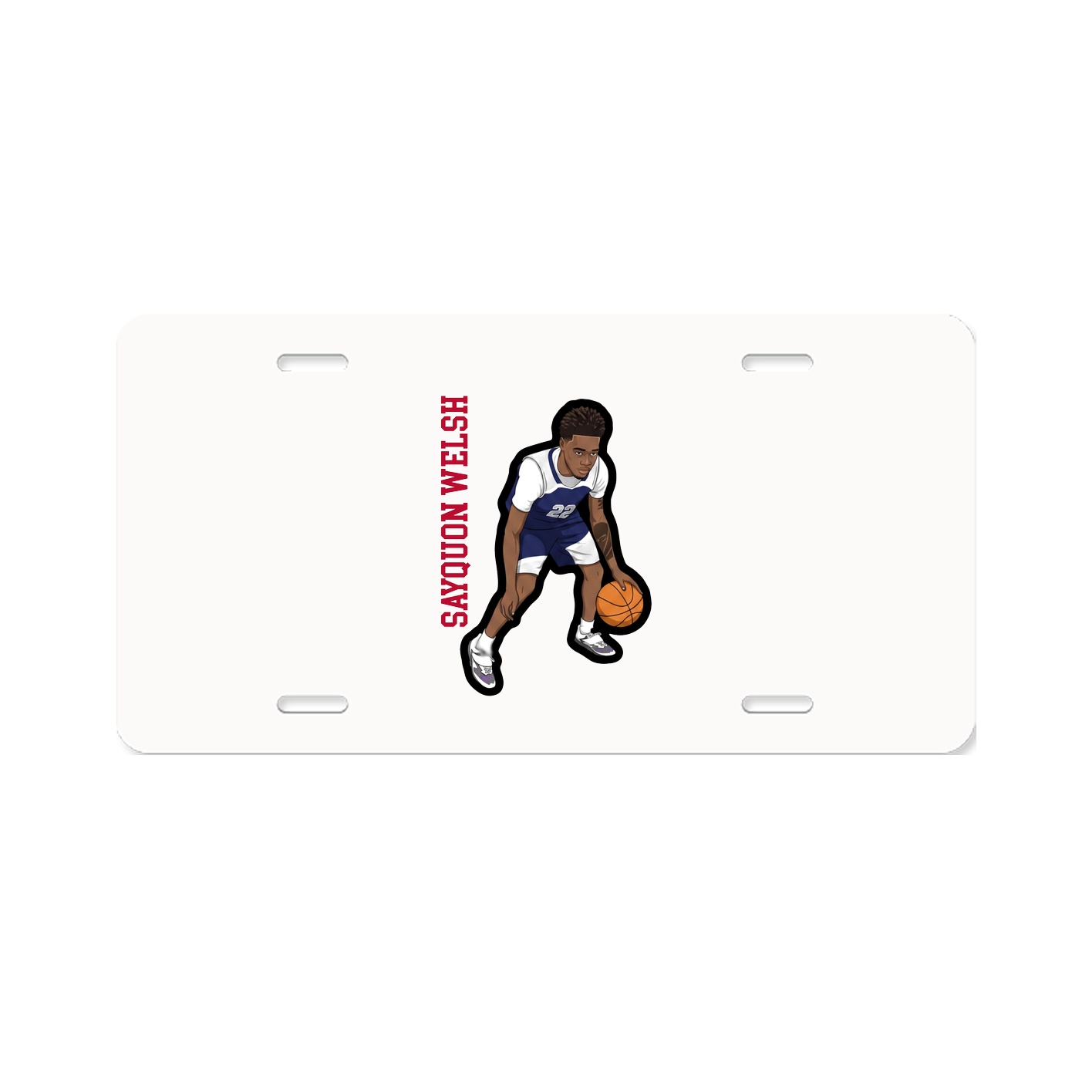 License Plate — Name Vertical in Classic